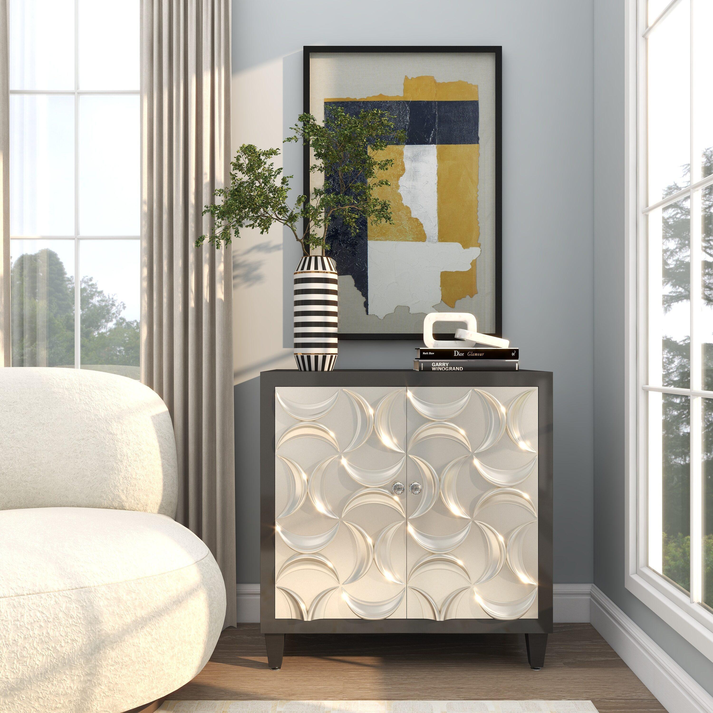DecMode 13" Striped Black Ceramic Vase with Gold Accents