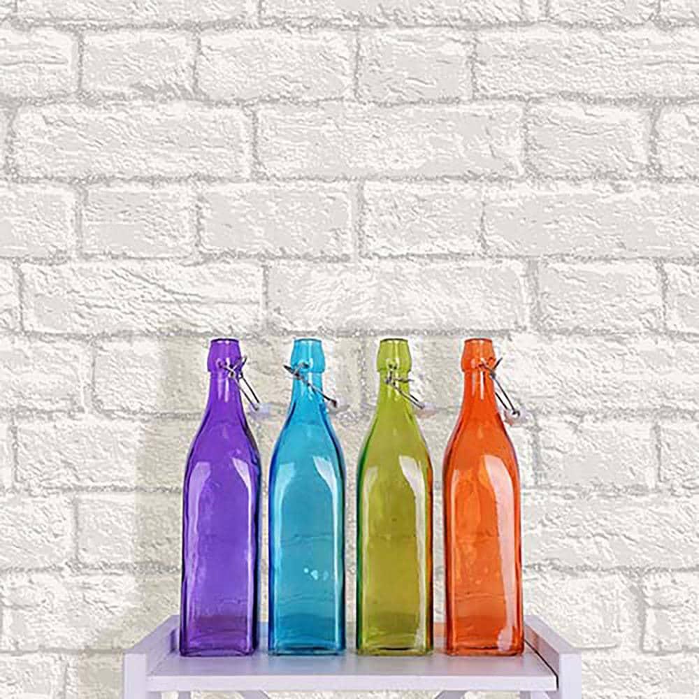 Coloroll Ditmas White Brick Unpasted Paper Wallpaper, 20.5-in by 33-ft, 56.4 sq. ft.