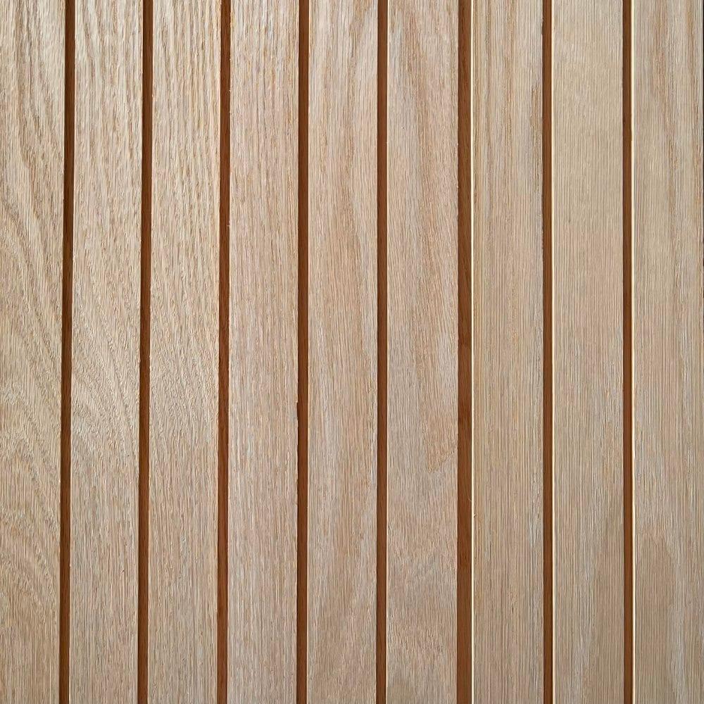 TIMELINE Fluted Solid Oak Thin Square 5.25” X 72” Real Wood Slat Wall Paneling - 6 brds