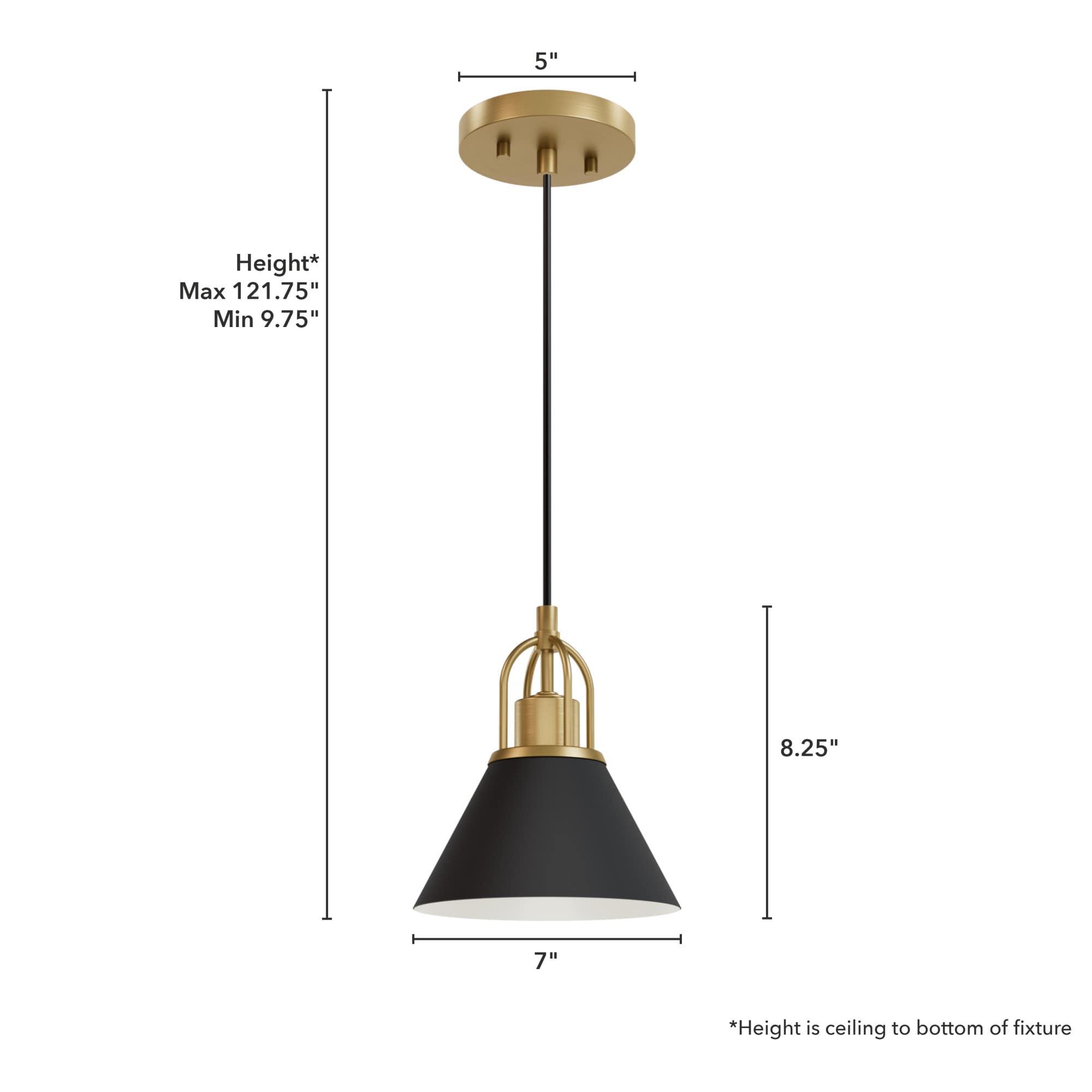 Jasmine Roth 1 - Light Flat Matte Black Cone Pendant