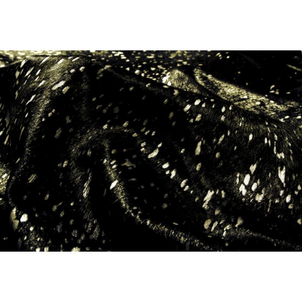 60" x 84" Black And Gold Cowhide - Area Rug