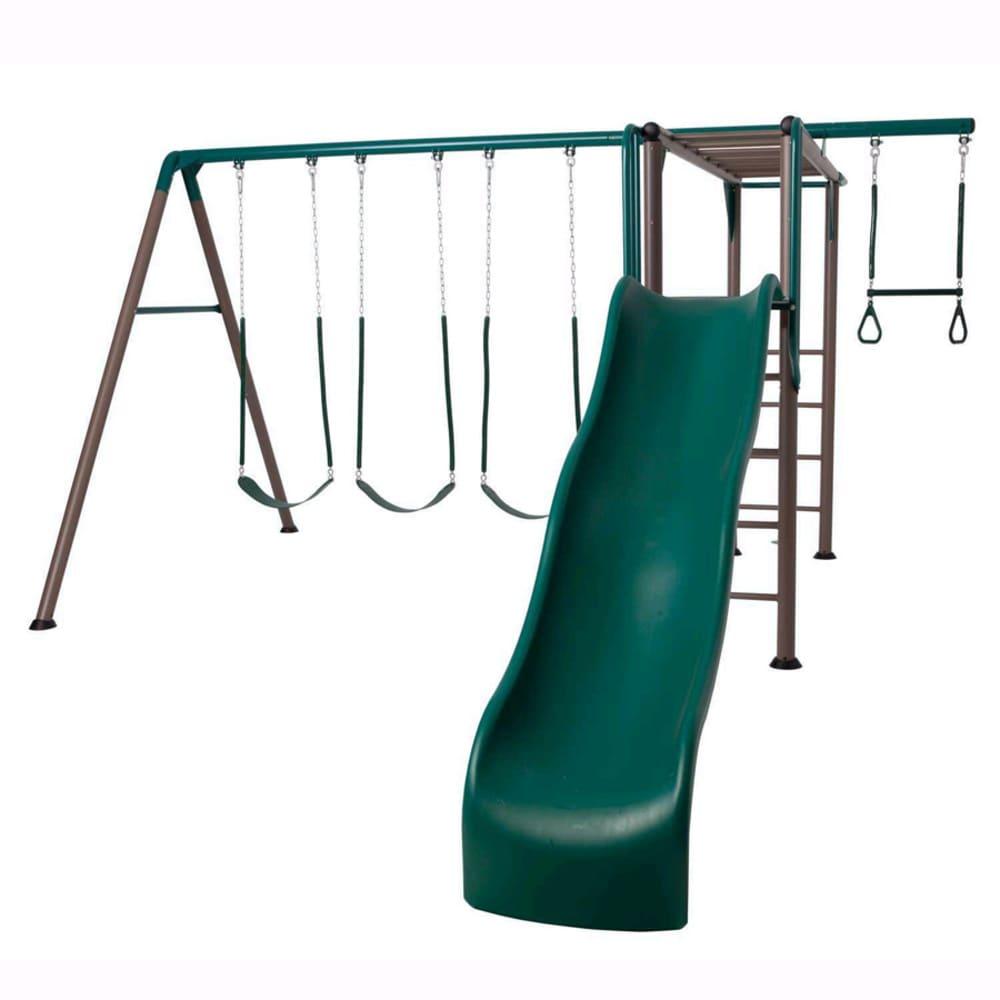 Lifetime Powder Coated Steel Swing Set with 4 Swing(s) , 1 Slide(s)