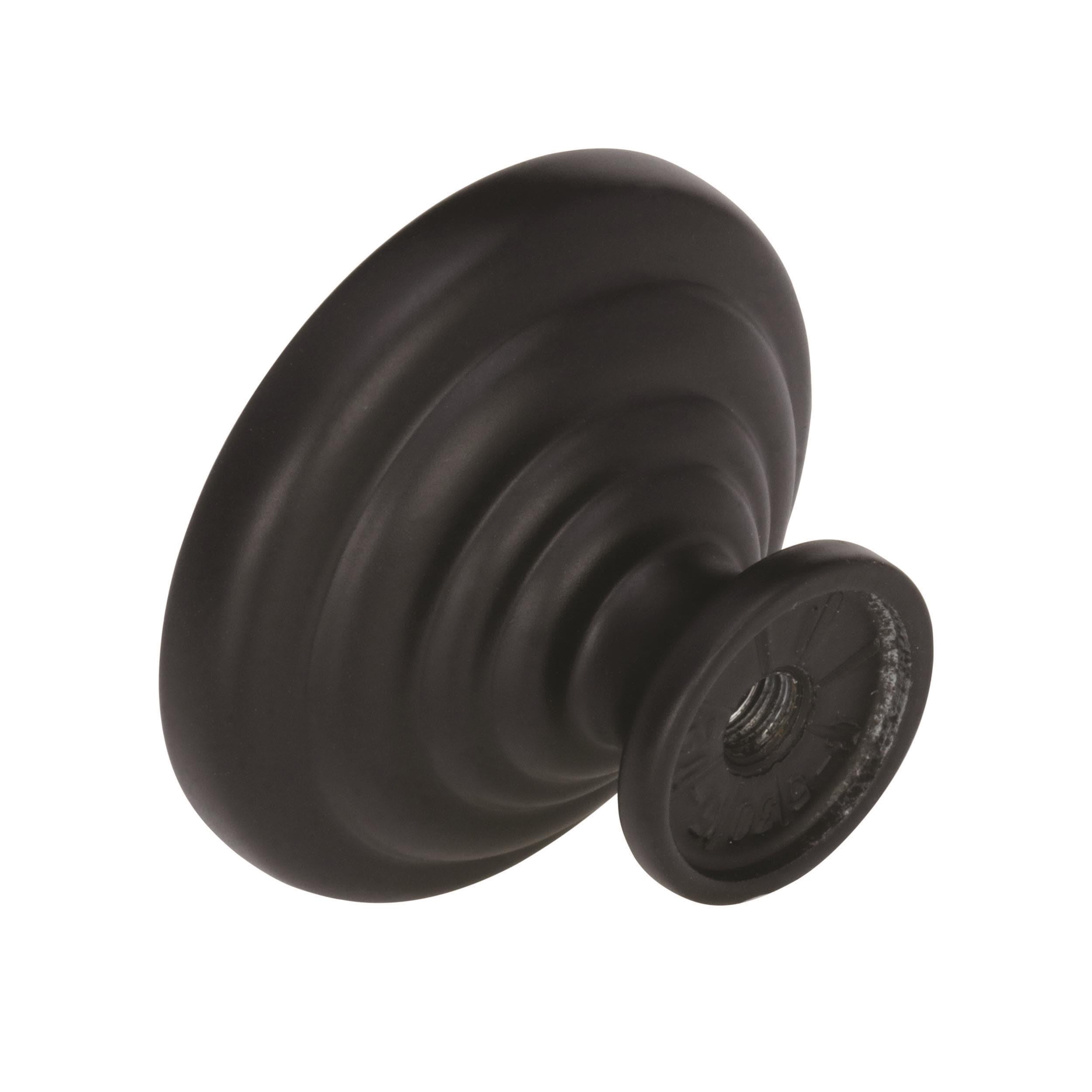 Matte Black Round Bronze Cabinet Knob with Mounting Hardware