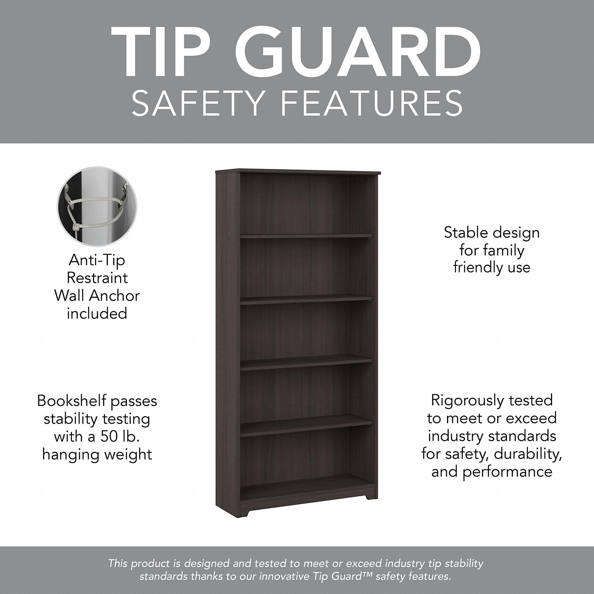 Shelonda 5 Shelf 66" Standard Bookcase