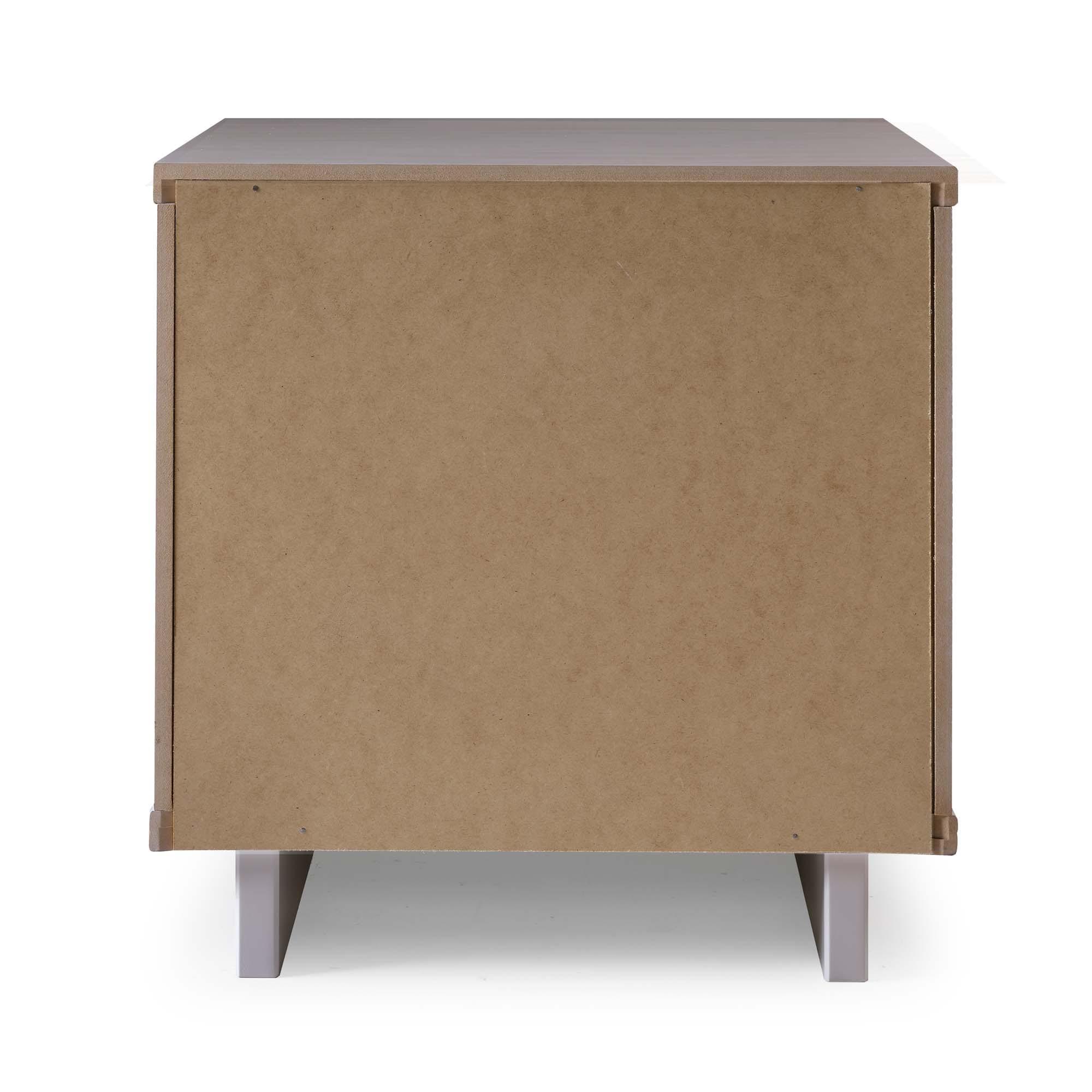 Granville Modern 2 Drawer Nightstand Light Gray - Manhattan Comfort: Soft Close, UV Finish, Metal Handles