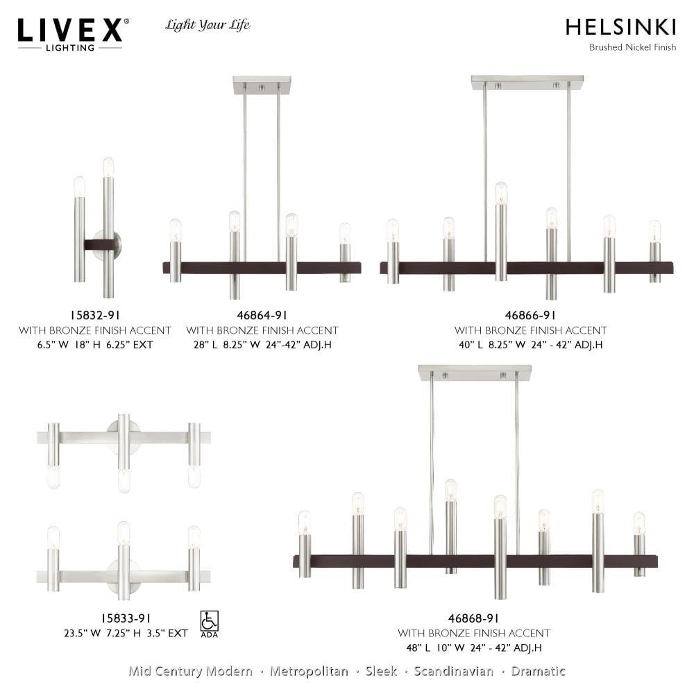 Helsinki 8-Light Brushed Nickel and Bronze Chandelier