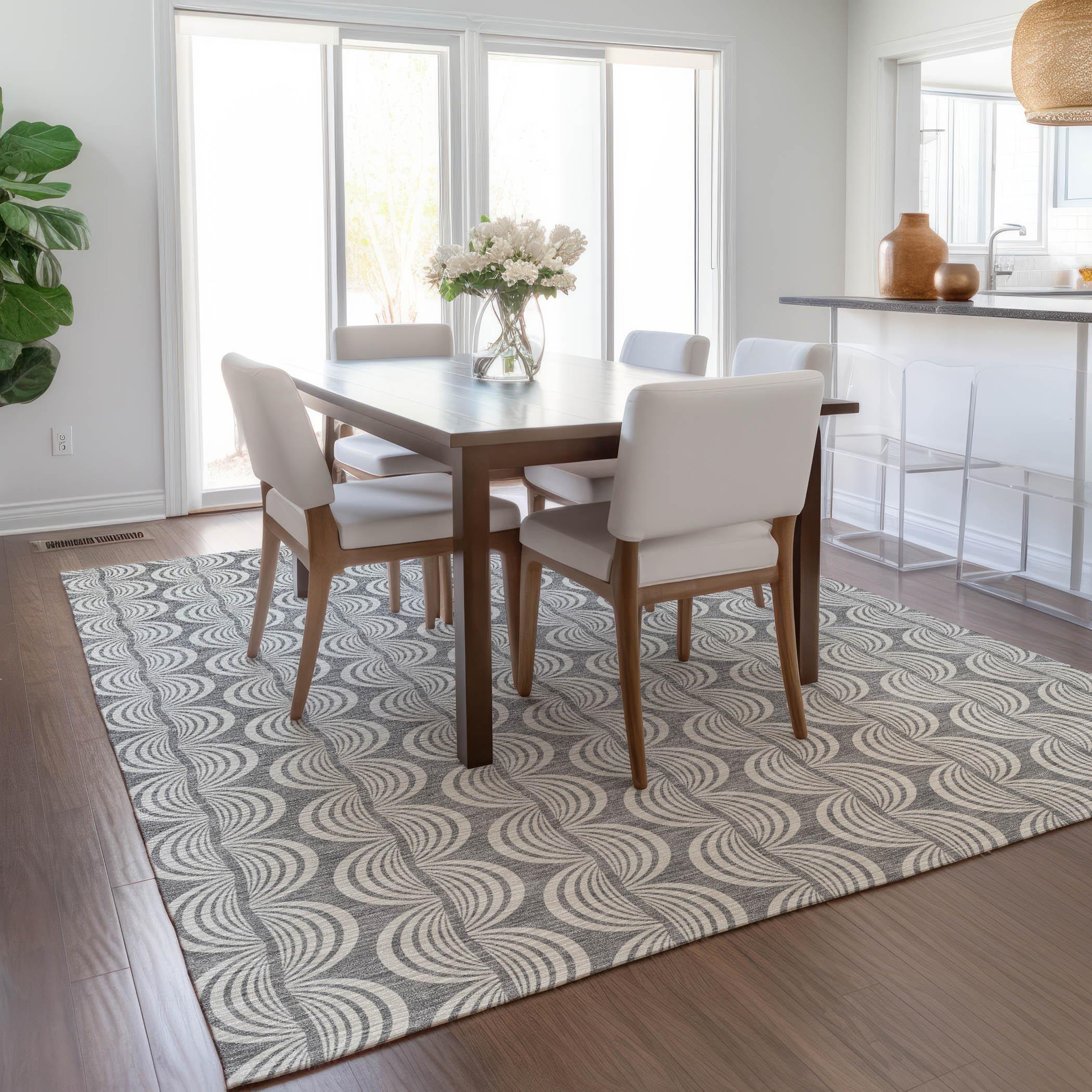 Machine Washable Indoor/Outdoor Chayden ACN1055 Gray Rug