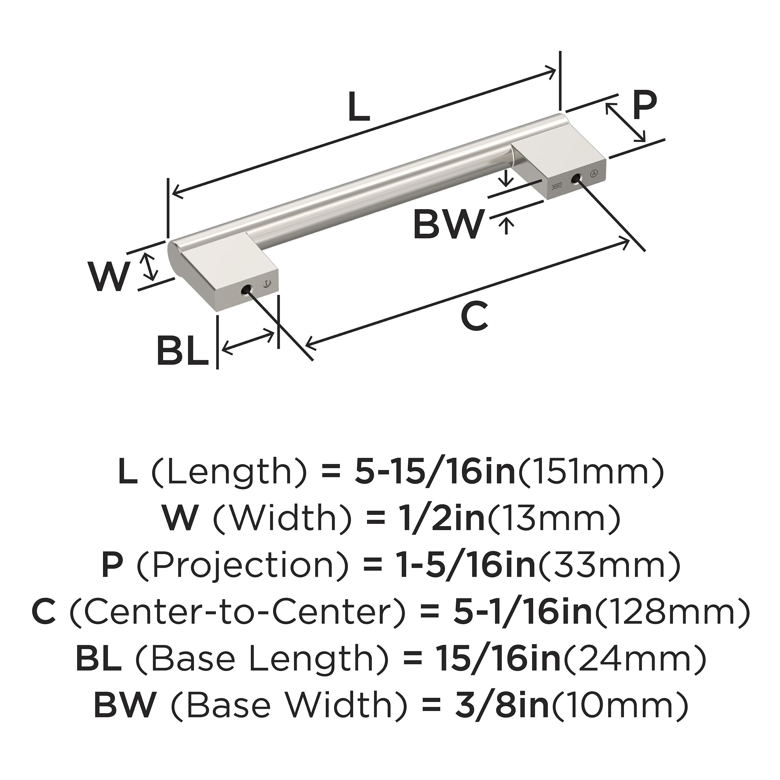 Polished Nickel 5-1/16" Modern Industrial Bar Pull