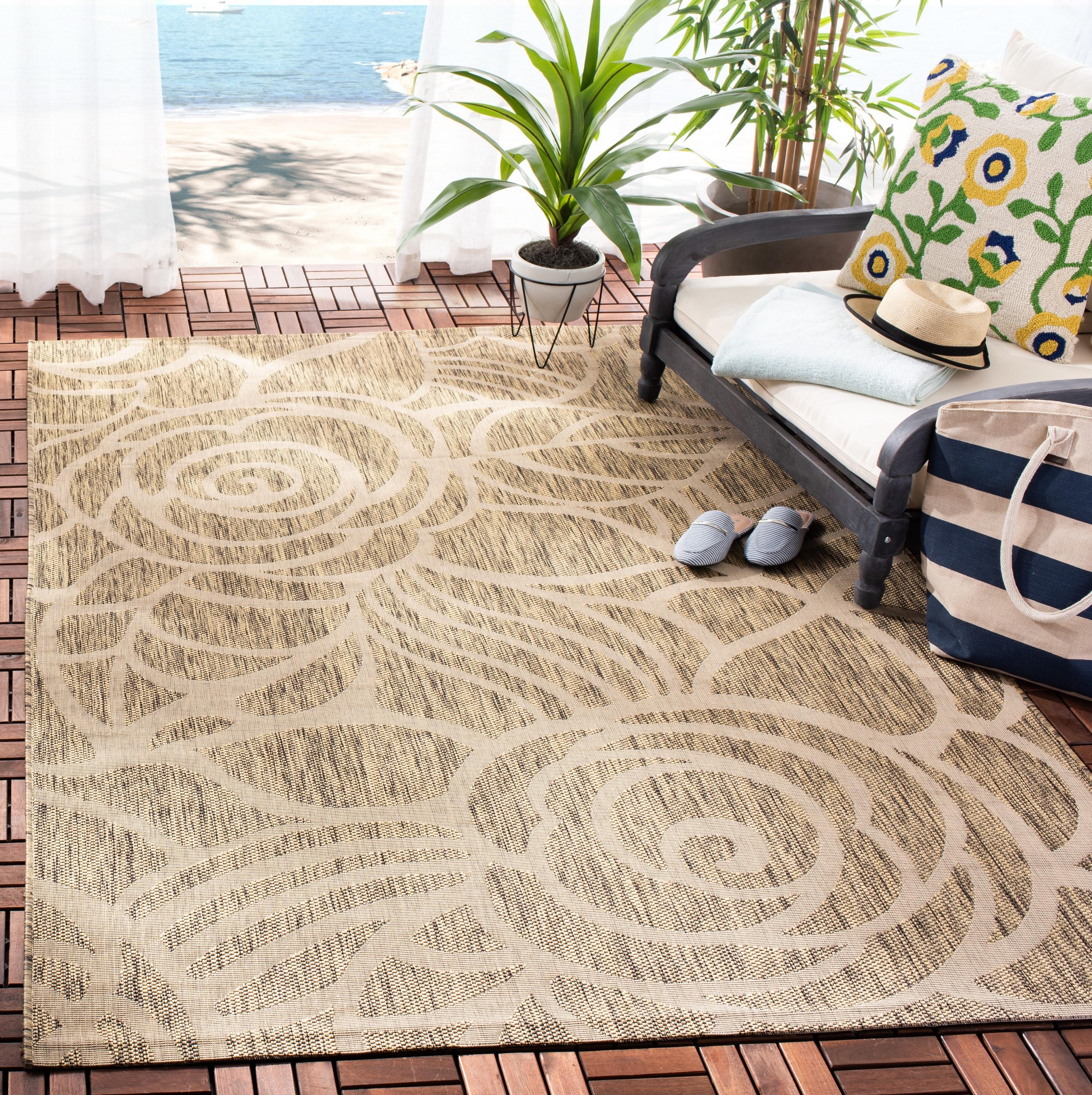 Courtyard CY5141 Power Loomed Indoor/Outdoor Area Rug - Coffee/Sand - 5'3"x7'7" - Safavieh.