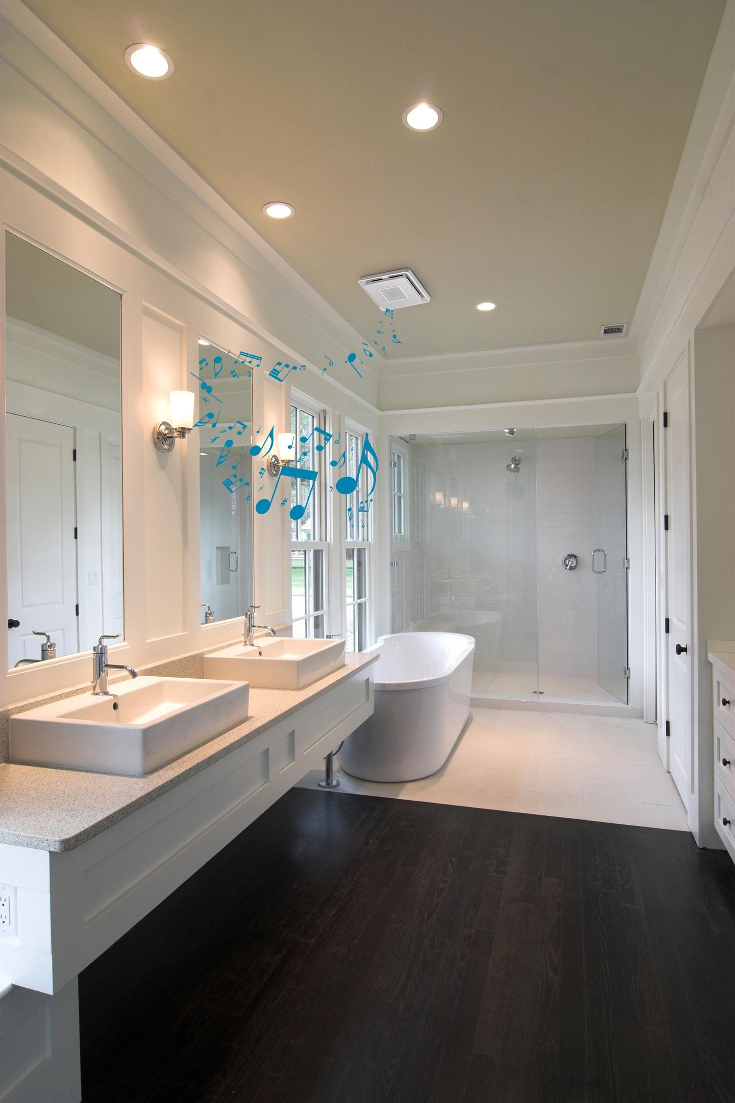 Home NetWerks 80 CFM 1.5 Sones Bathroom Exhaust Fan with Bluetooth Speaker and Light