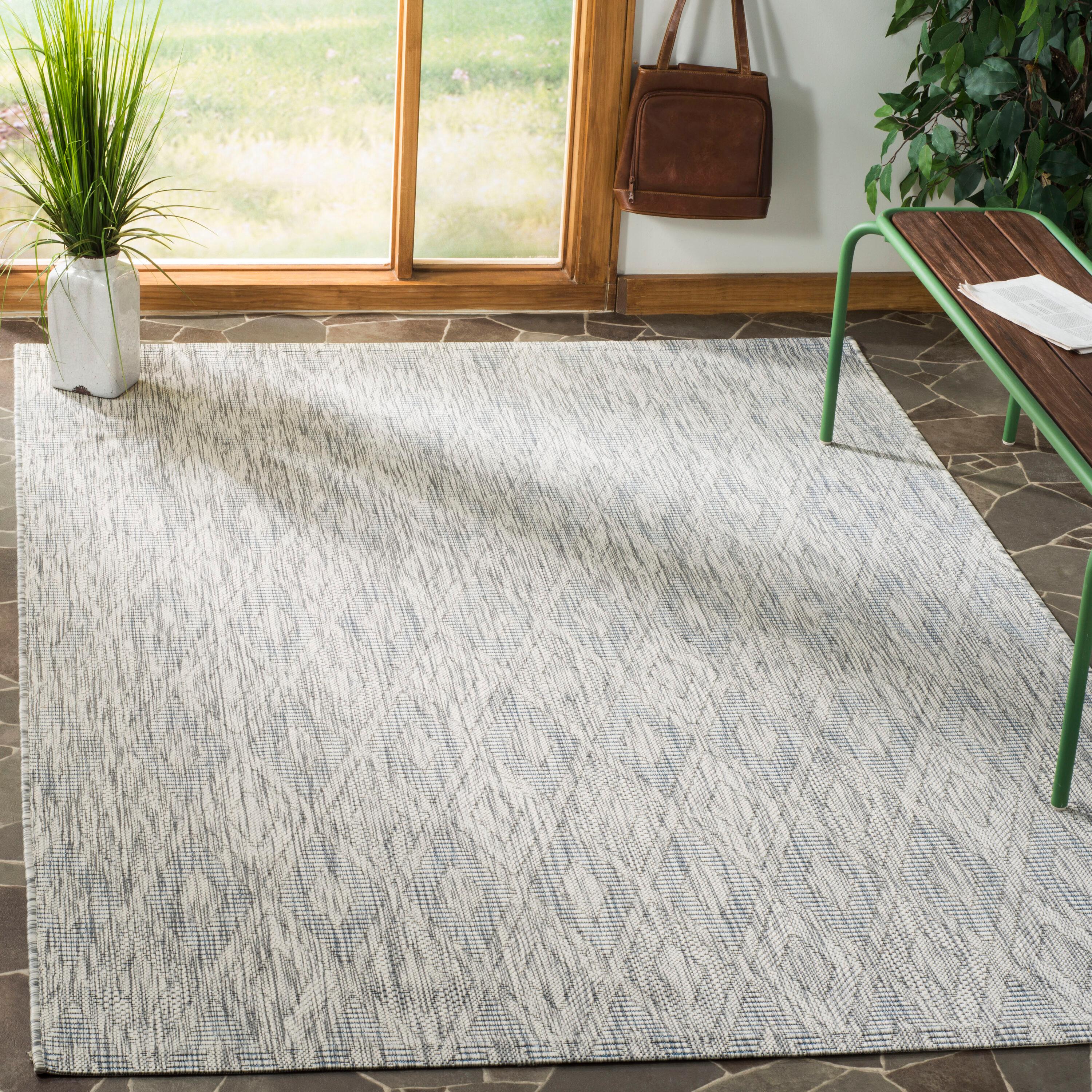 Courtyard CY8522 Power Loomed Indoor and Outdoor Area Rug - Grey/Grey - 5'3"x7'7" - Safavieh