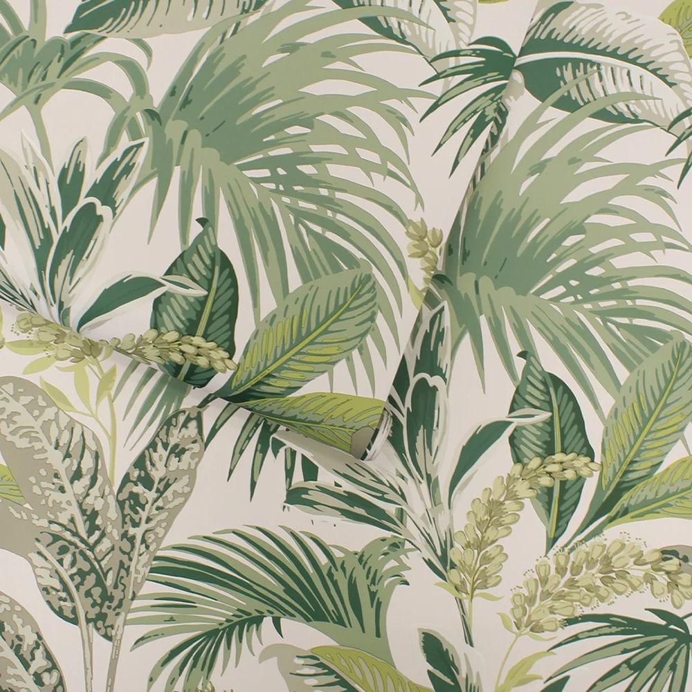 Tempaper & Co.® Havana Palm Removable Peel and Stick Wallpaper, Tropical Green, 28 sq. ft.: Vinyl Botanical Leaf Design