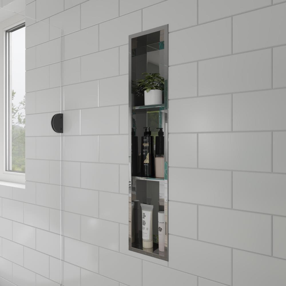 Vertical Stainless Steel Triple Shower Niche