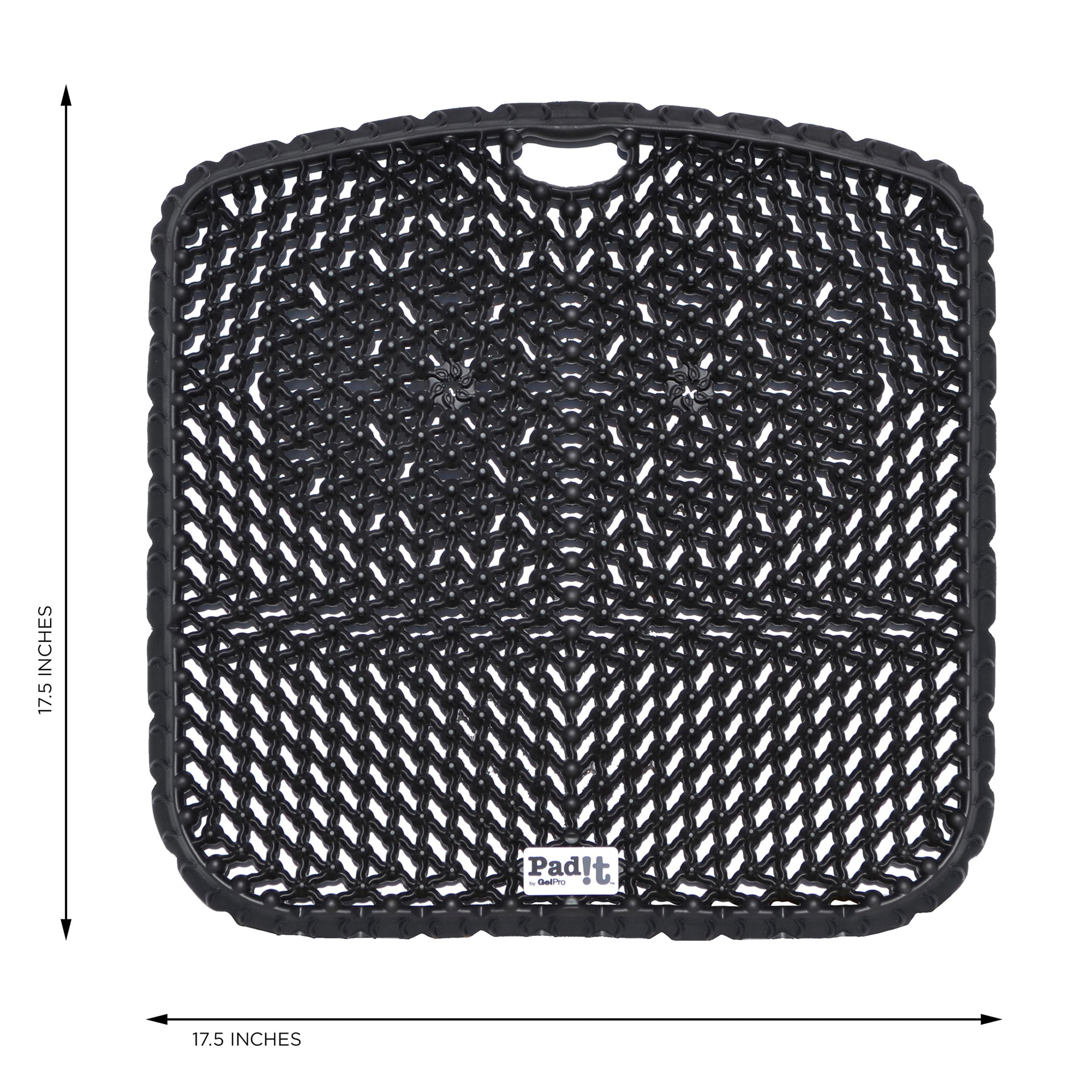 Pad-It By GelPro Multi-Purpose Seat Cushion for Indoor, Outdoor Comfort While Kneeling, Sitting Or Standing, 17.5” x 17.5”, Black