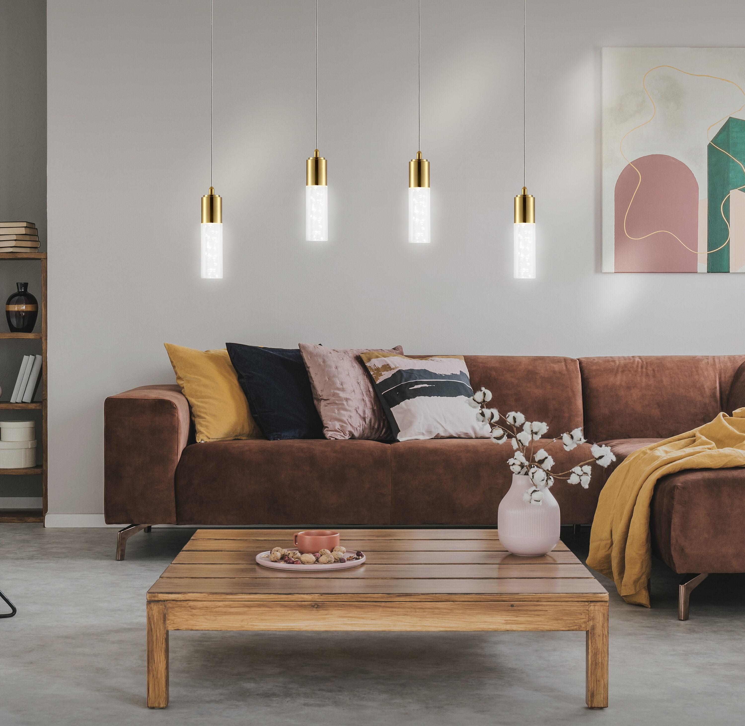 JONATHAN Y Cristal 1-Light Bubble Acrylic/Iron Modern Minimalist Integrated LED Pendant, by JONATHAN  Y - 1 Light Gold