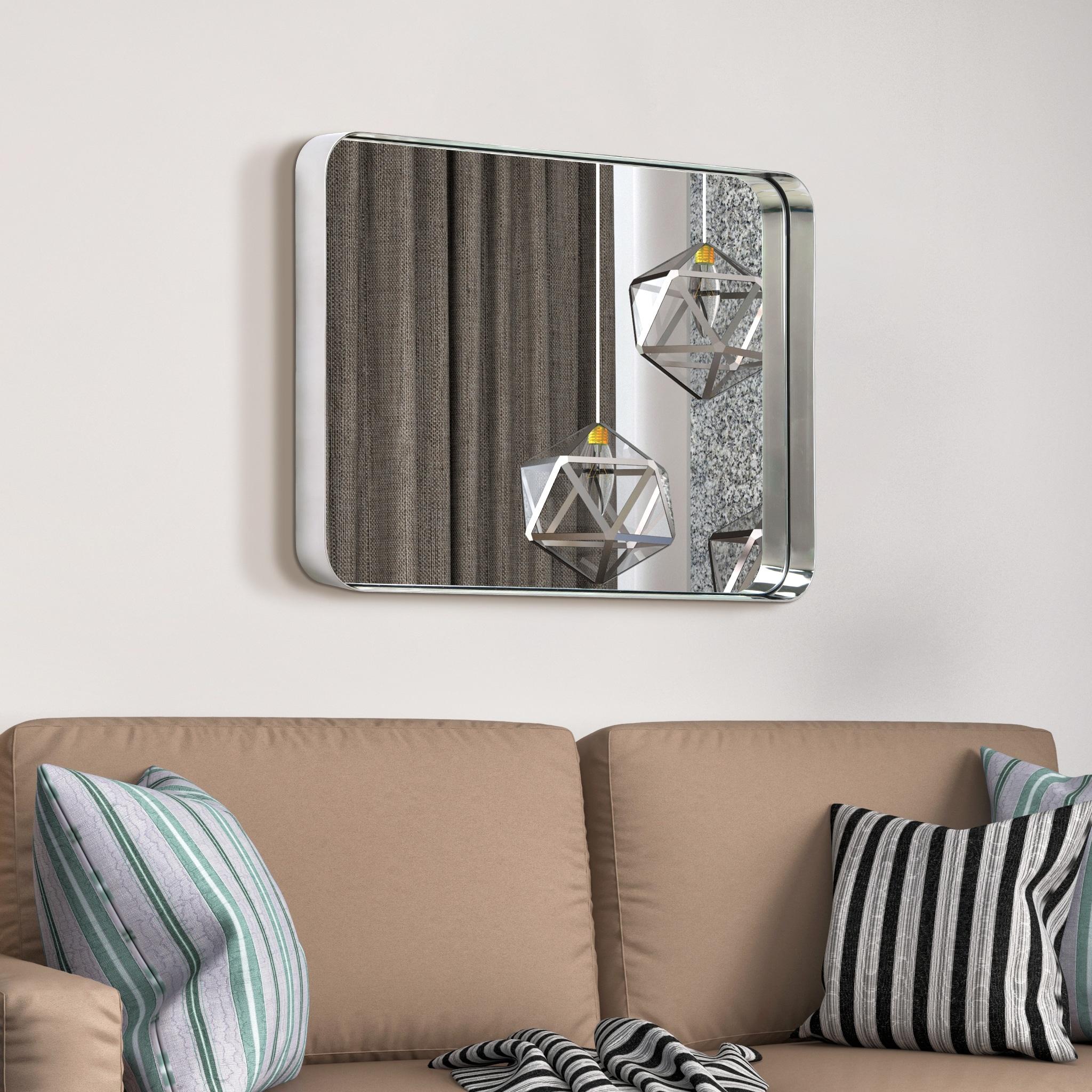 Empire Art Direct Ultra Stainless Steel Rectangular Wall Mirror Brushed Black 24" x 36" Black