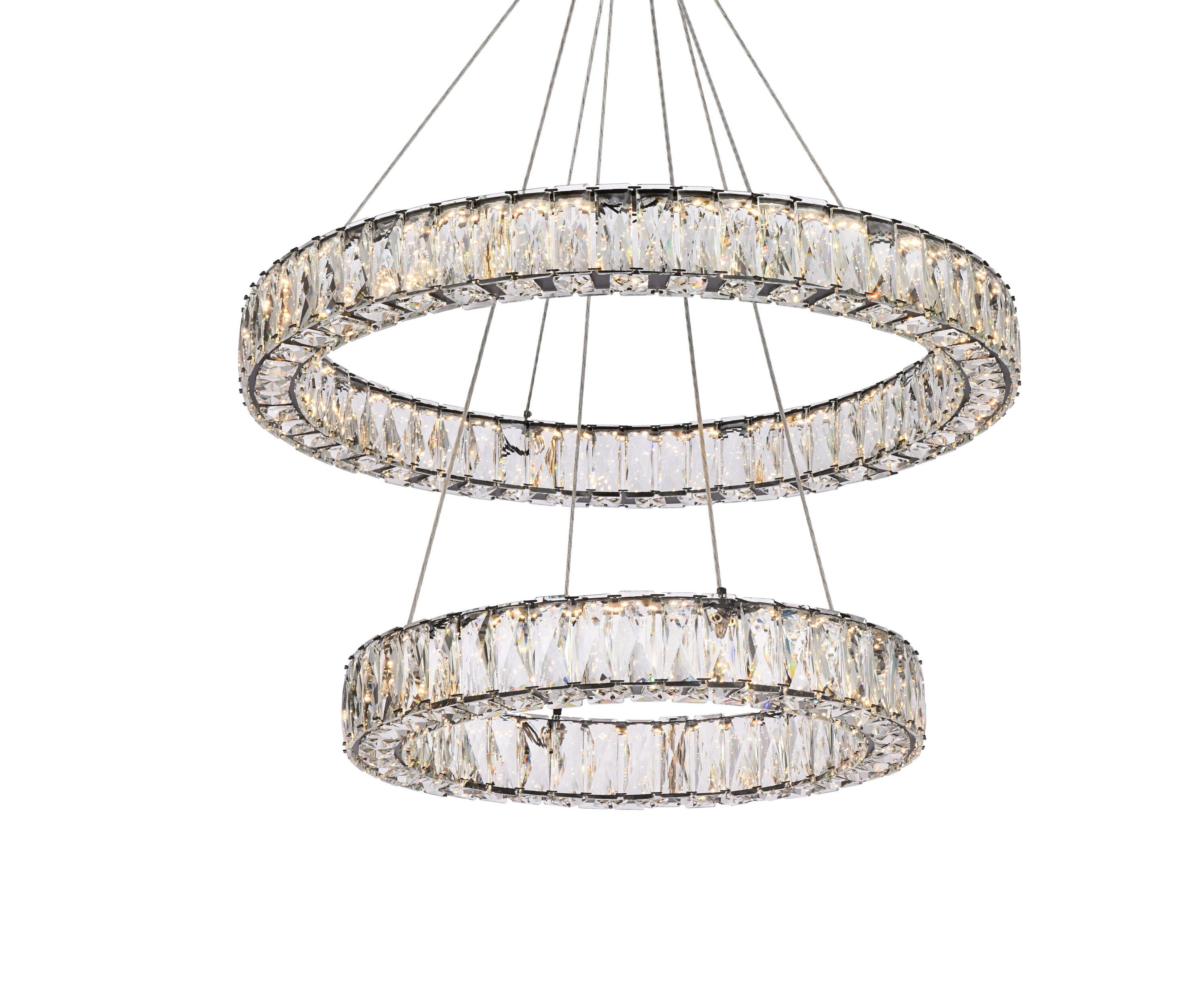 Elegant Lighting Monroe 2 - Light Chandelier in  Black