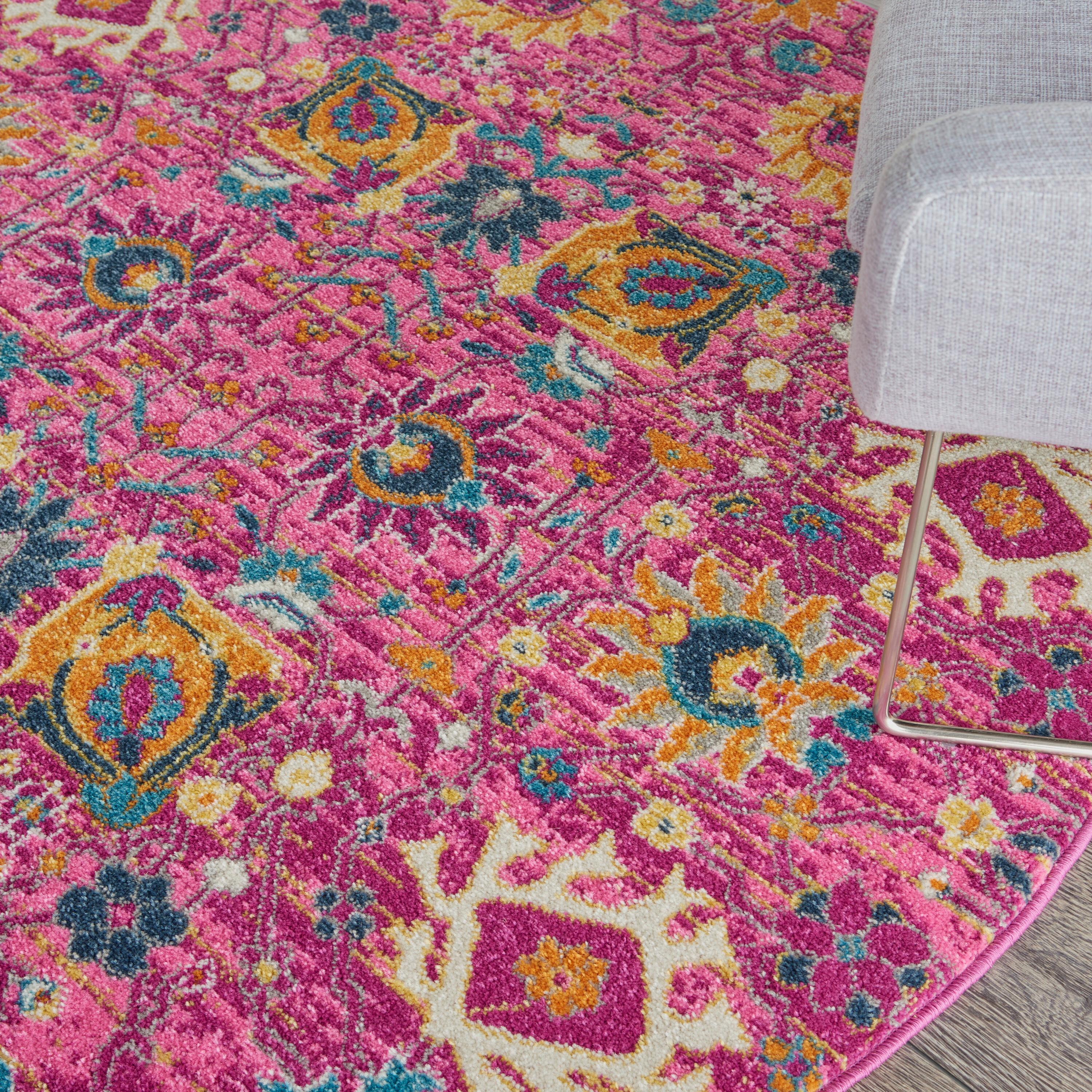 Nourison Passion Bohemian Indoor Rug Fuchsia 5' x Round