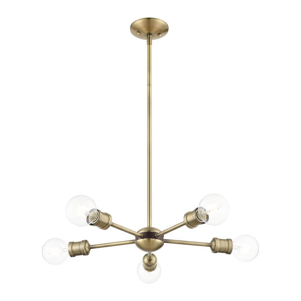 Livex Lighting Lansdale 5 - Light Chandelier in  Antique Brass/Bronze