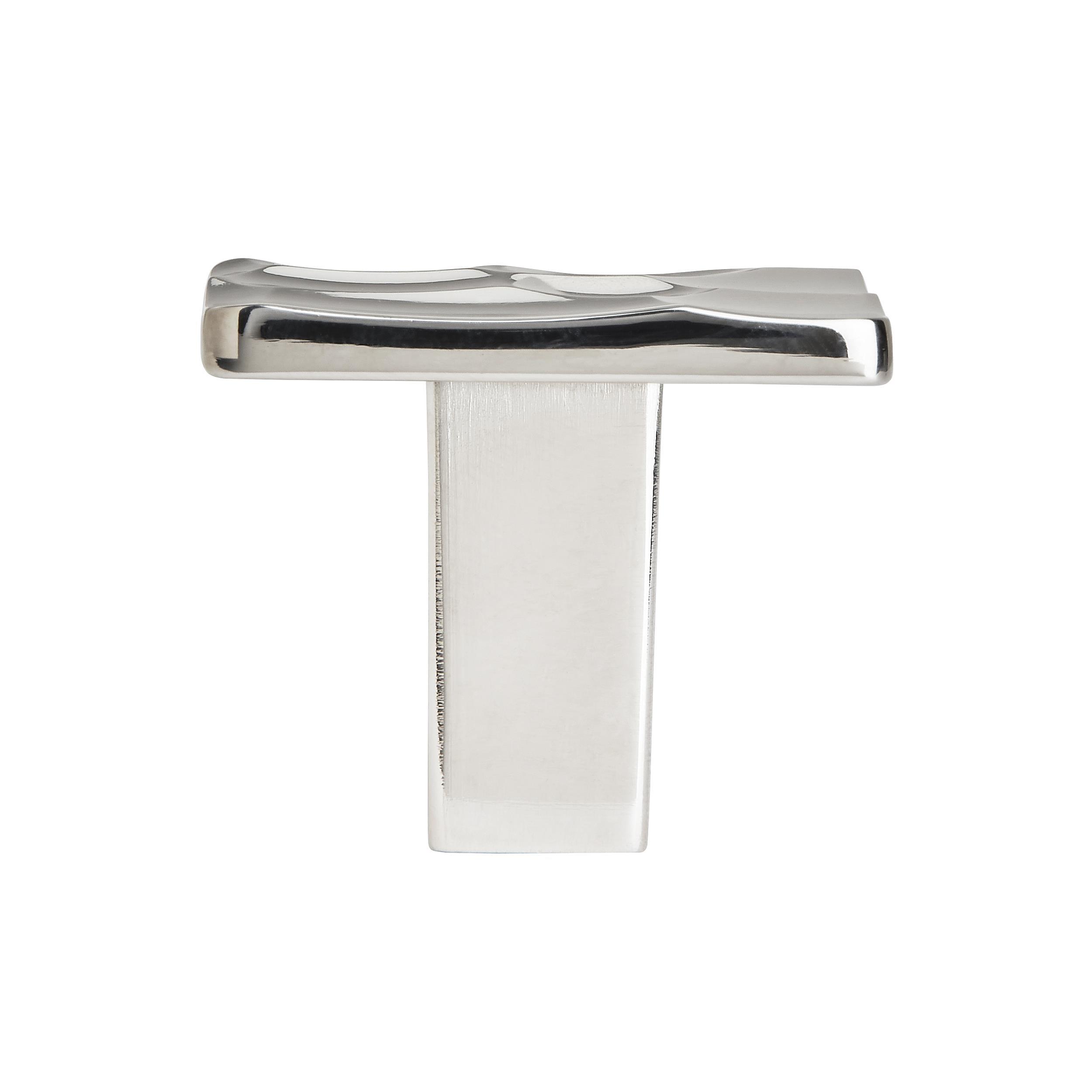 Polished Nickel Square Cabinet Knob with Mounting Hardware