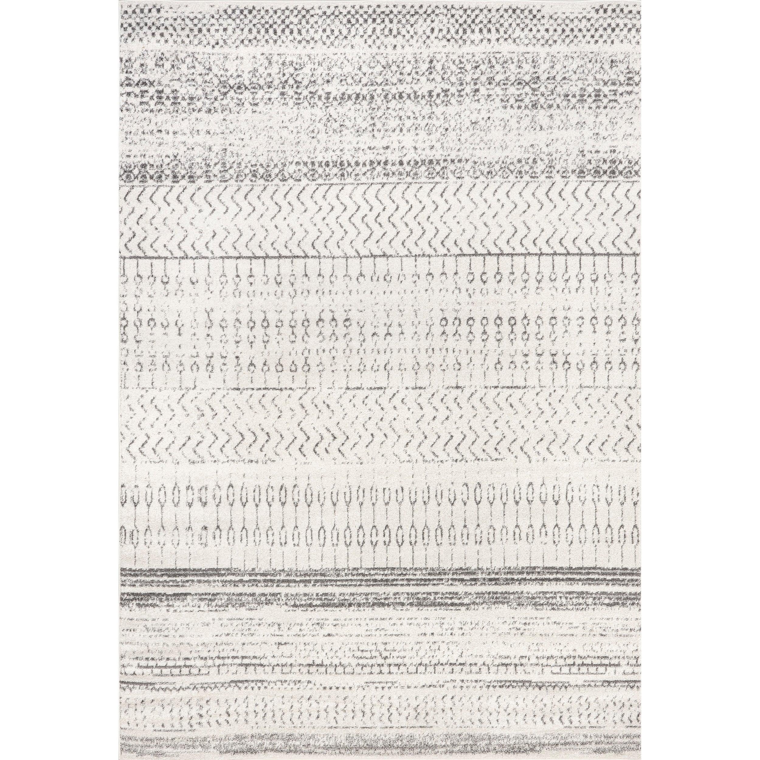 Nuloom Nova Striped 5x7 Indoor Area Rug for Living Room Bedroom Dining Room Kitchen, Grey/Off White