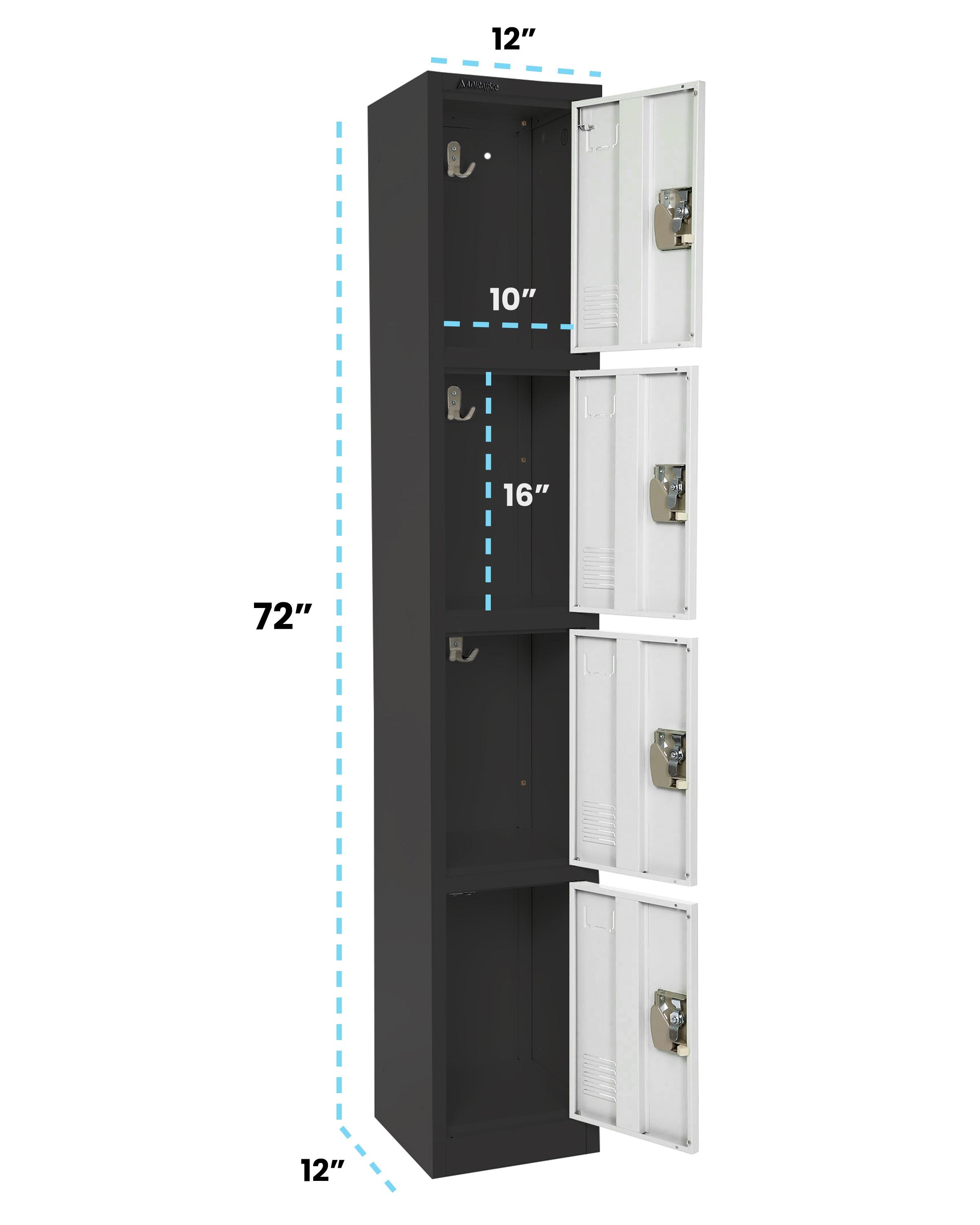 12'' Wide Steel 4-Tier School and Gym Locker (Set of 2)