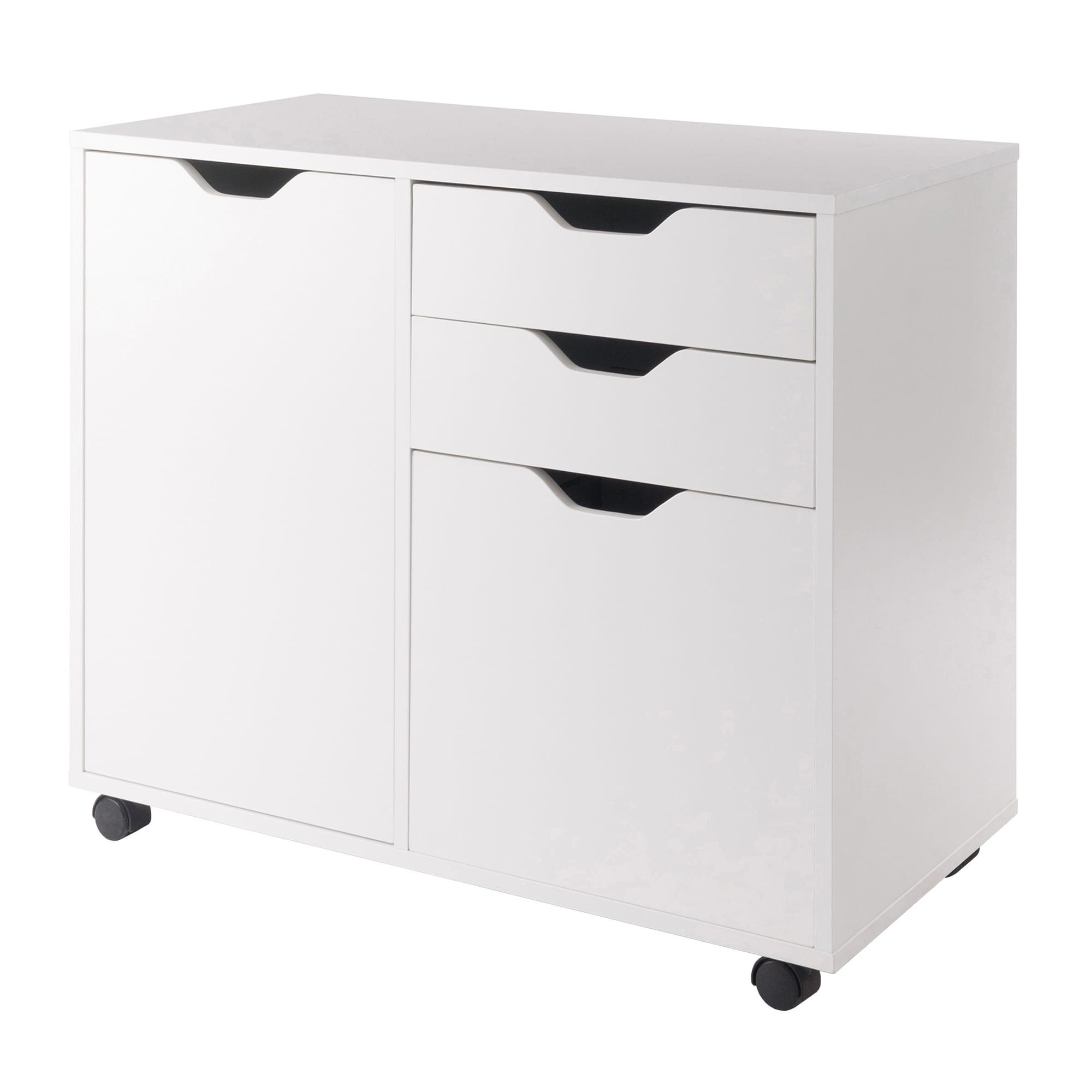 Halifax 2 Sections Mobile Filing Cabinet White - Winsome: MDF Construction, Office Storage, 2 Drawers