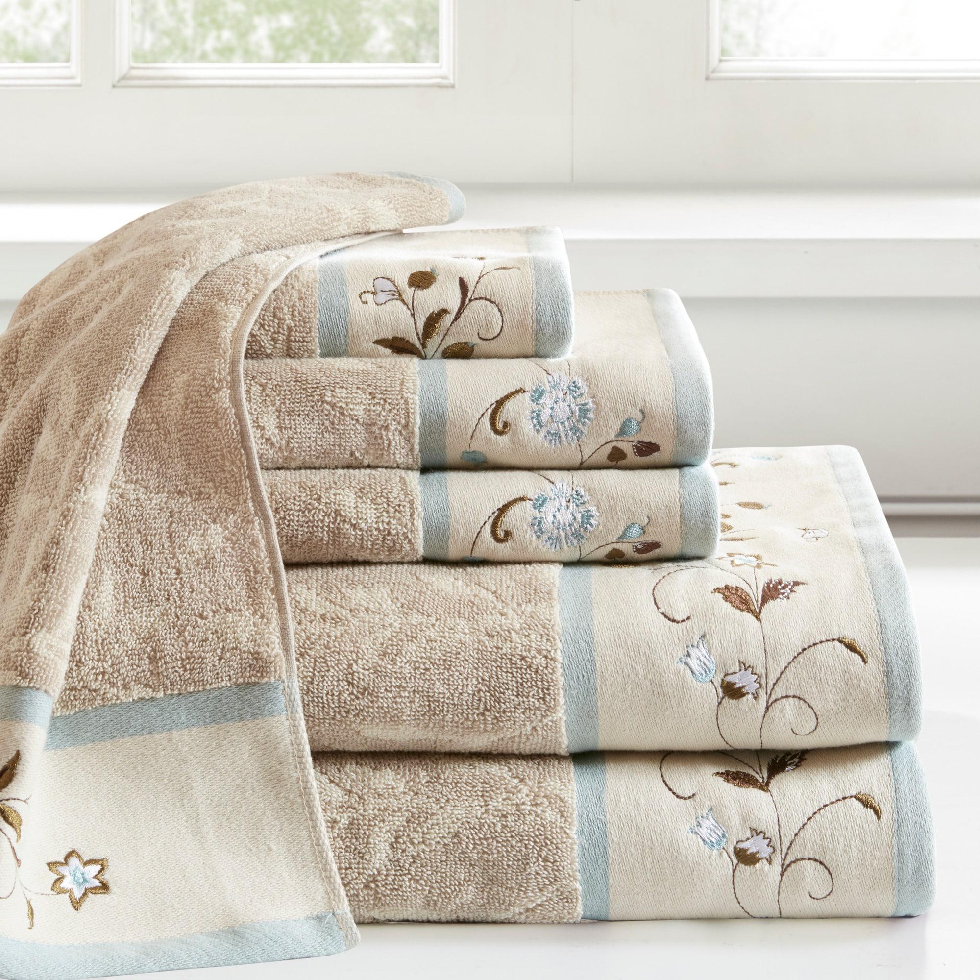 Madison Park Raheem Embroidered Cotton Jacquard Towel Set (Set of 6)