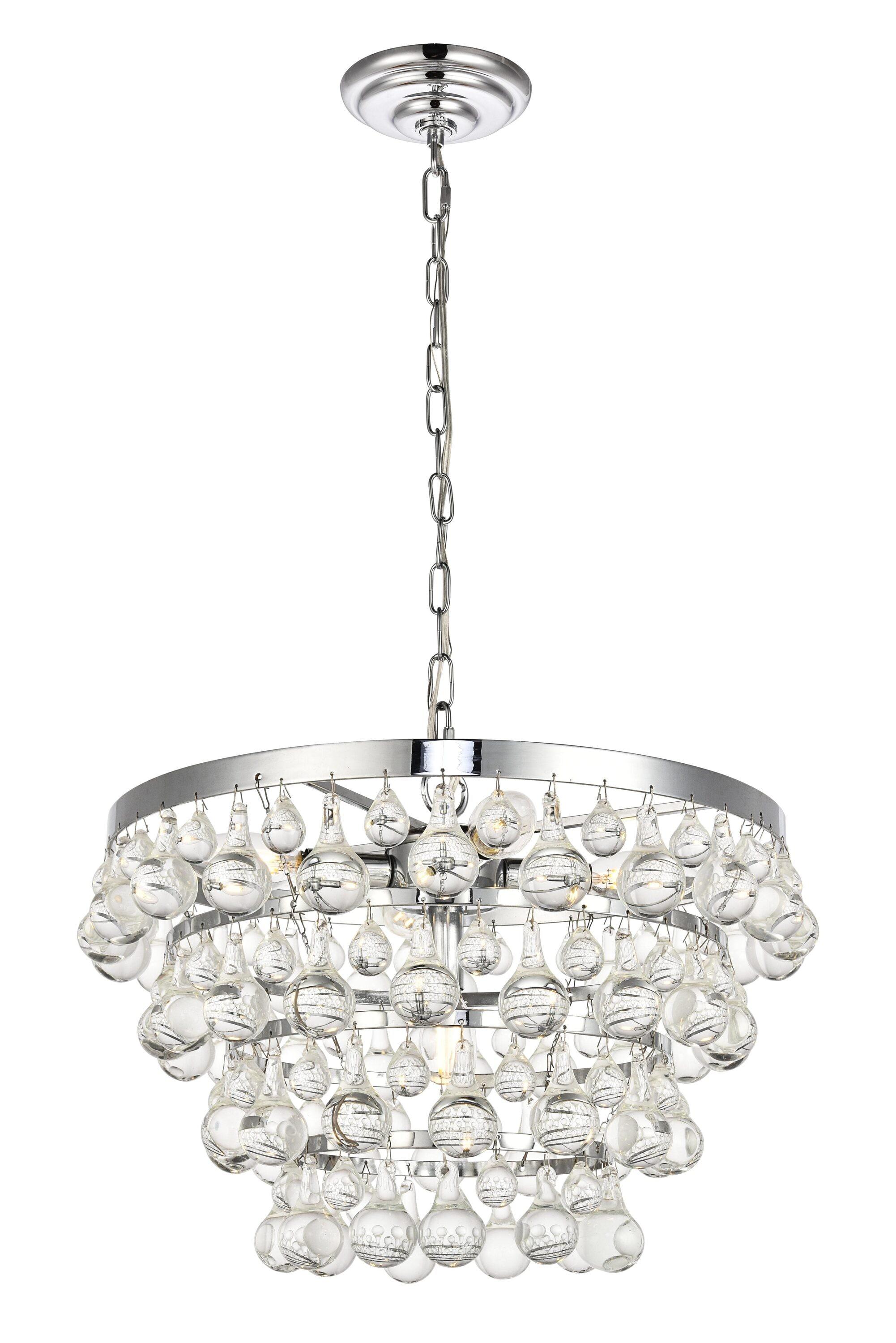 Elegant Lighting Kora Collection Pendant D17 H10.9 Lt:5 Chrome Finish