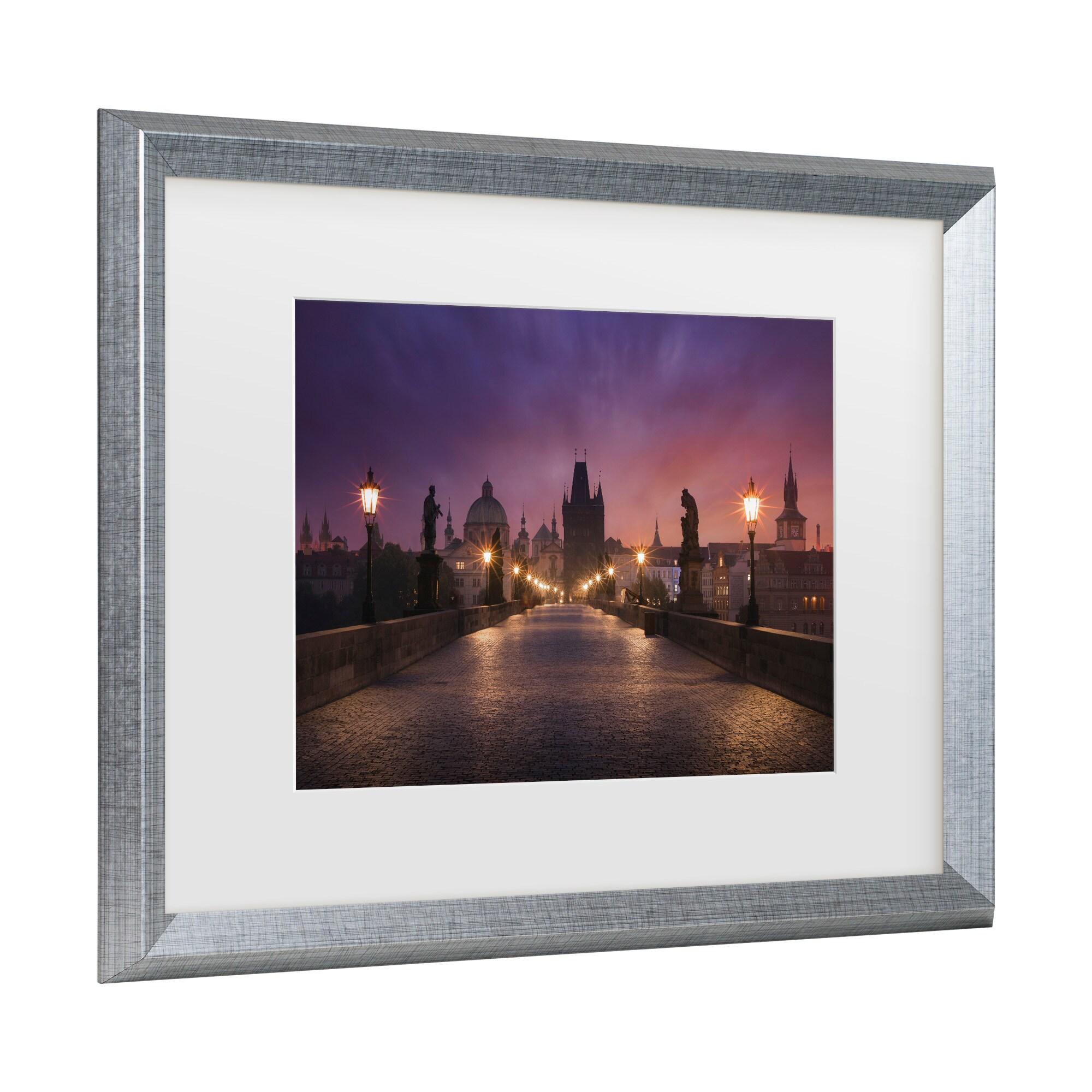 Trademark Fine Art - Inigo Cia Saint Charles Bridge, Prague Matted Framed Art - 16x20