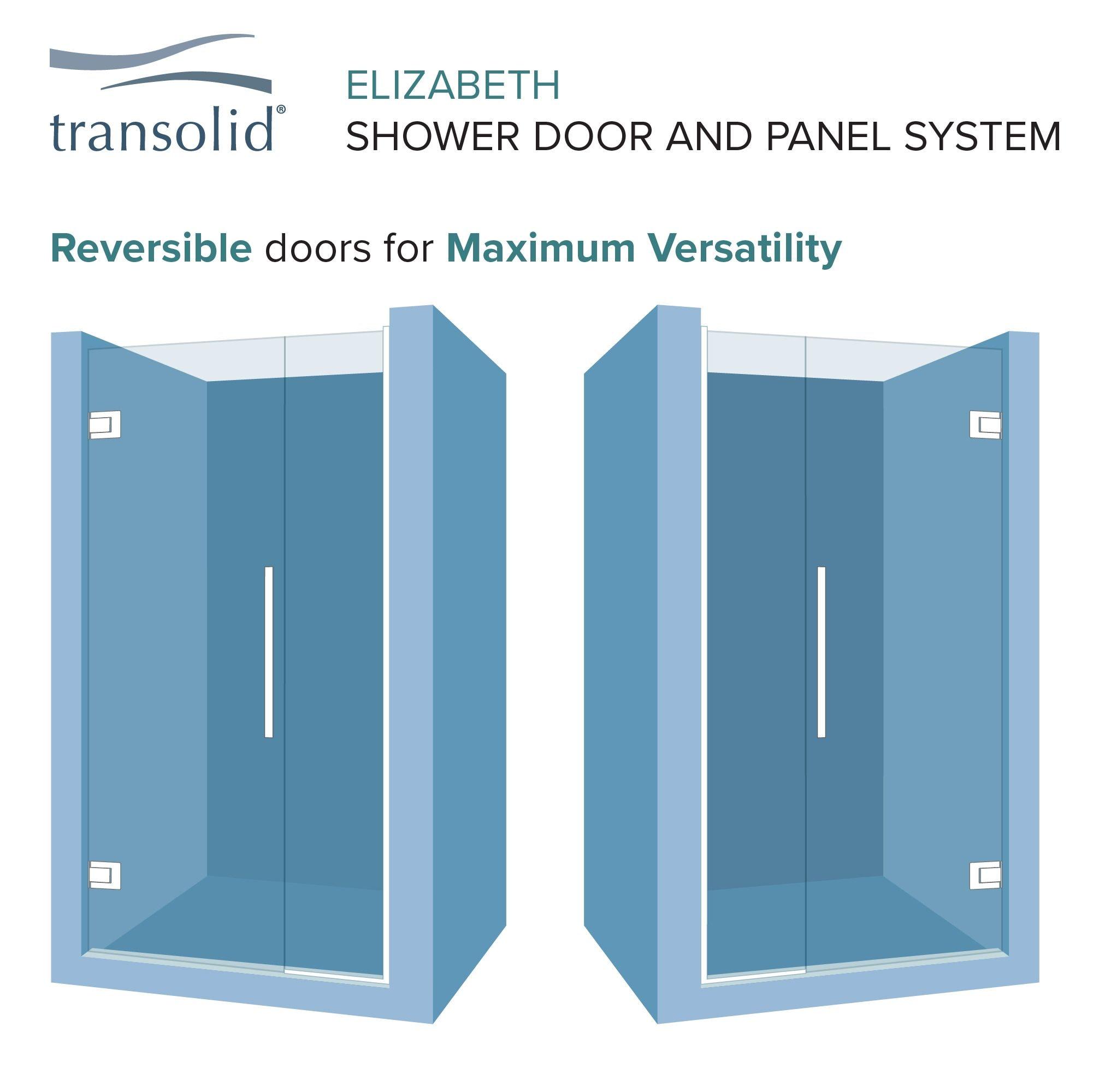 Transolid Elizabeth 46-in W x 76-in H Hinged Shower Door with Clear Glass