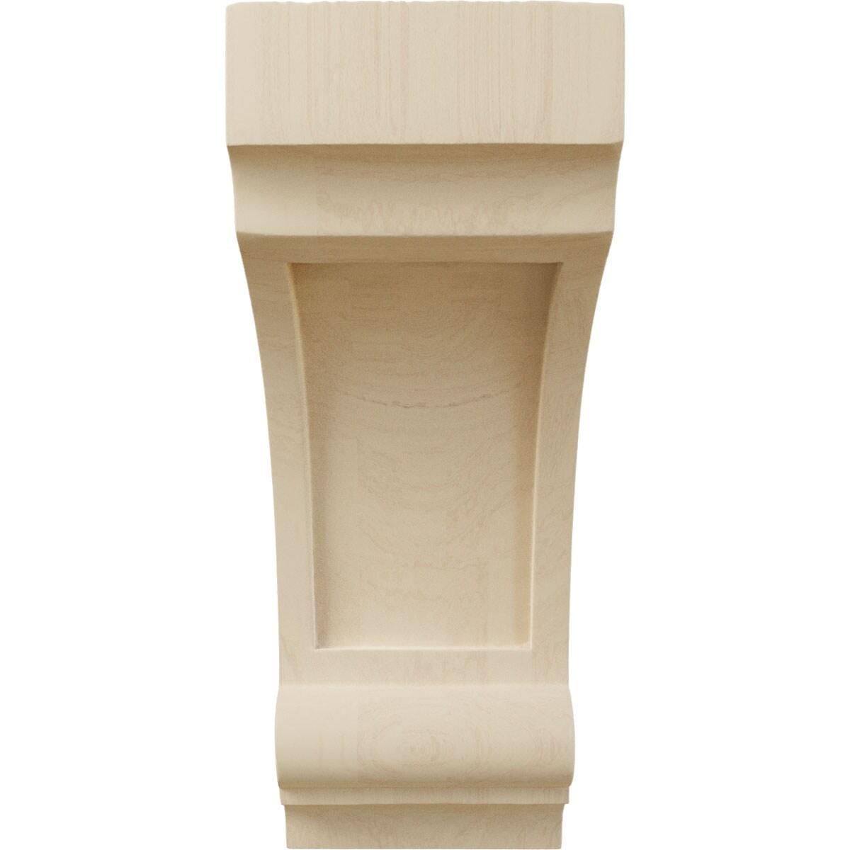 Natural Rubberwood Hand-Carved Decorative Corbel, 10" Height