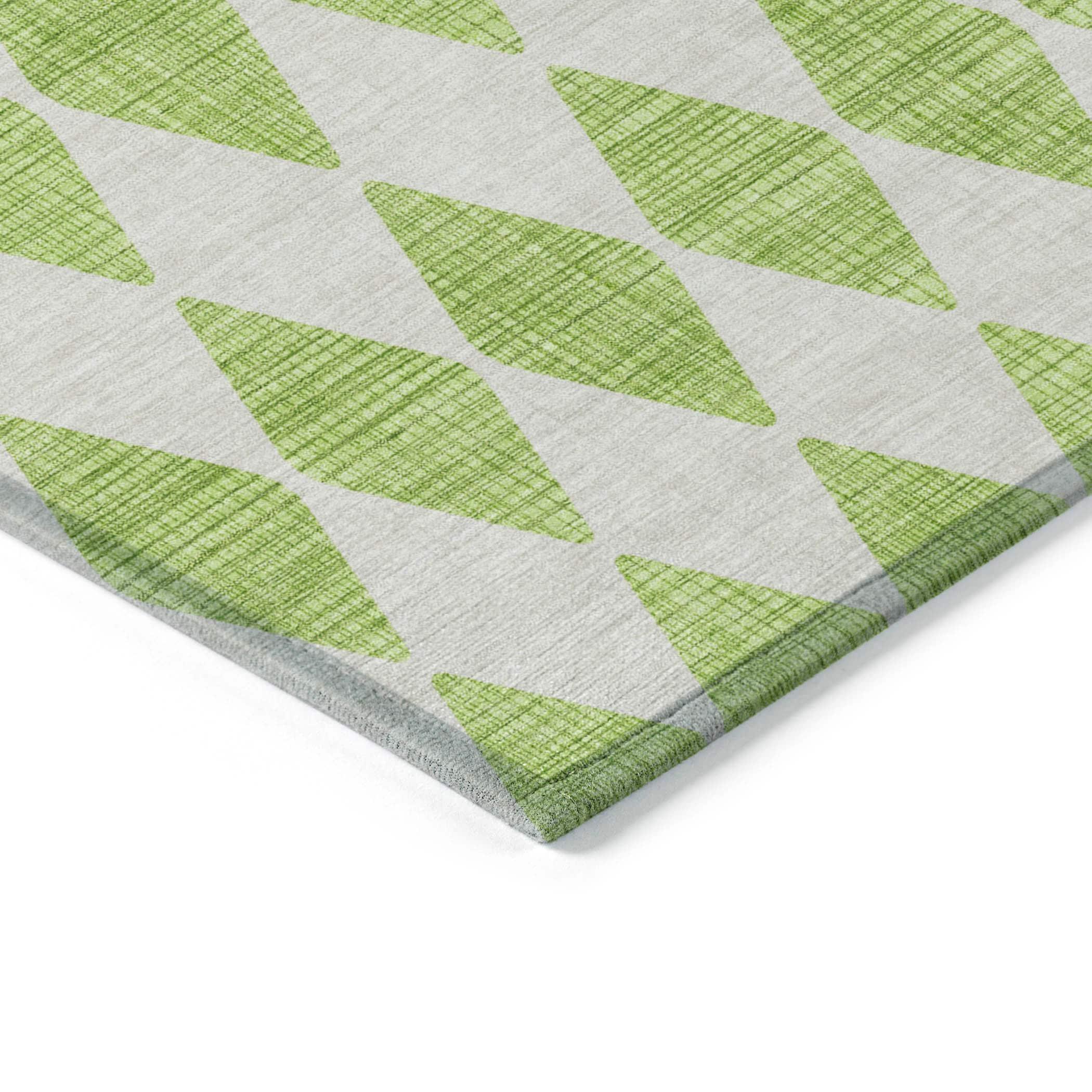 Lime Diamond Pattern 9' x 12' Synthetic Washable Rug