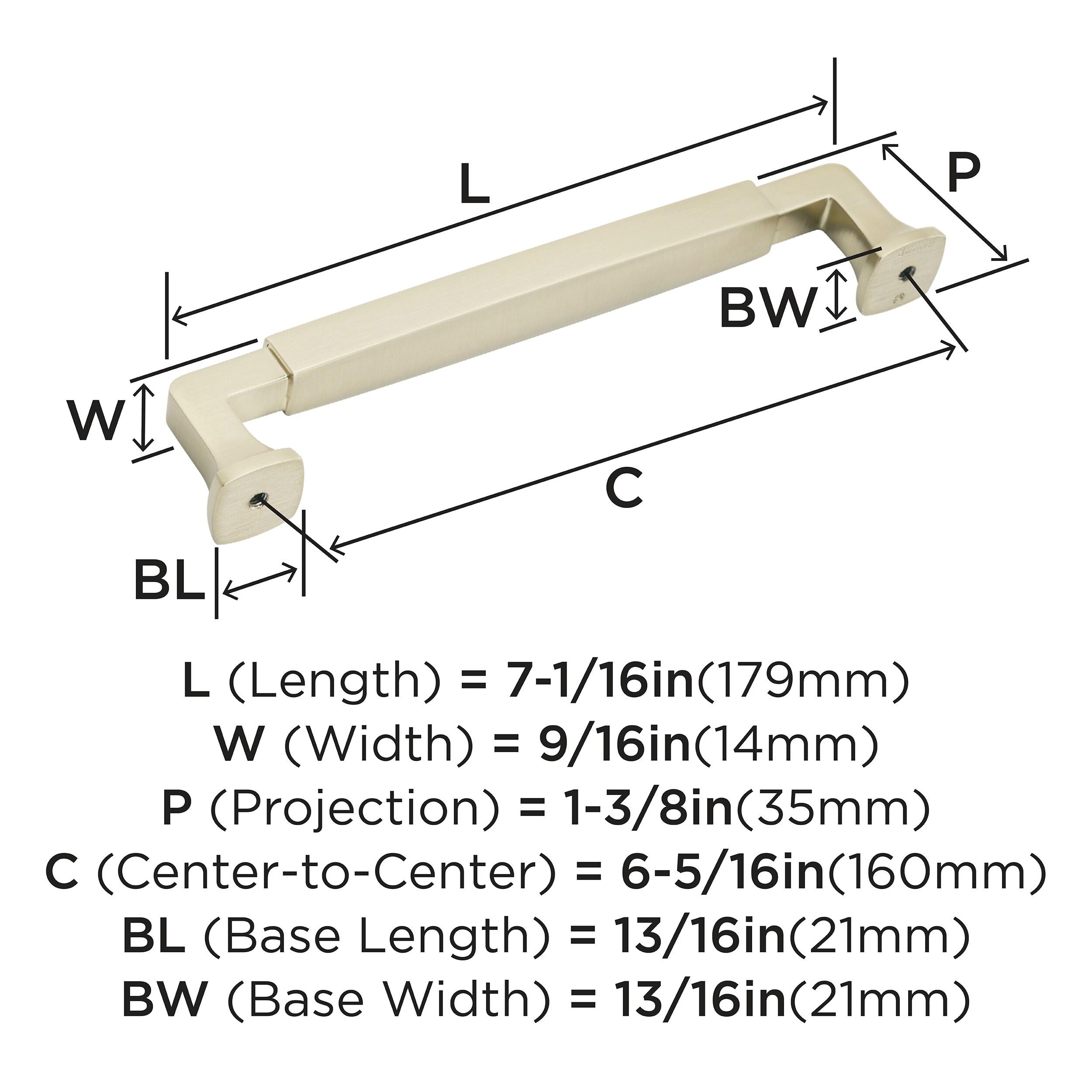 Amerock Stature 6-5/16 inch (160mm) Center-to-Center Golden Champagne Cabinet Pull