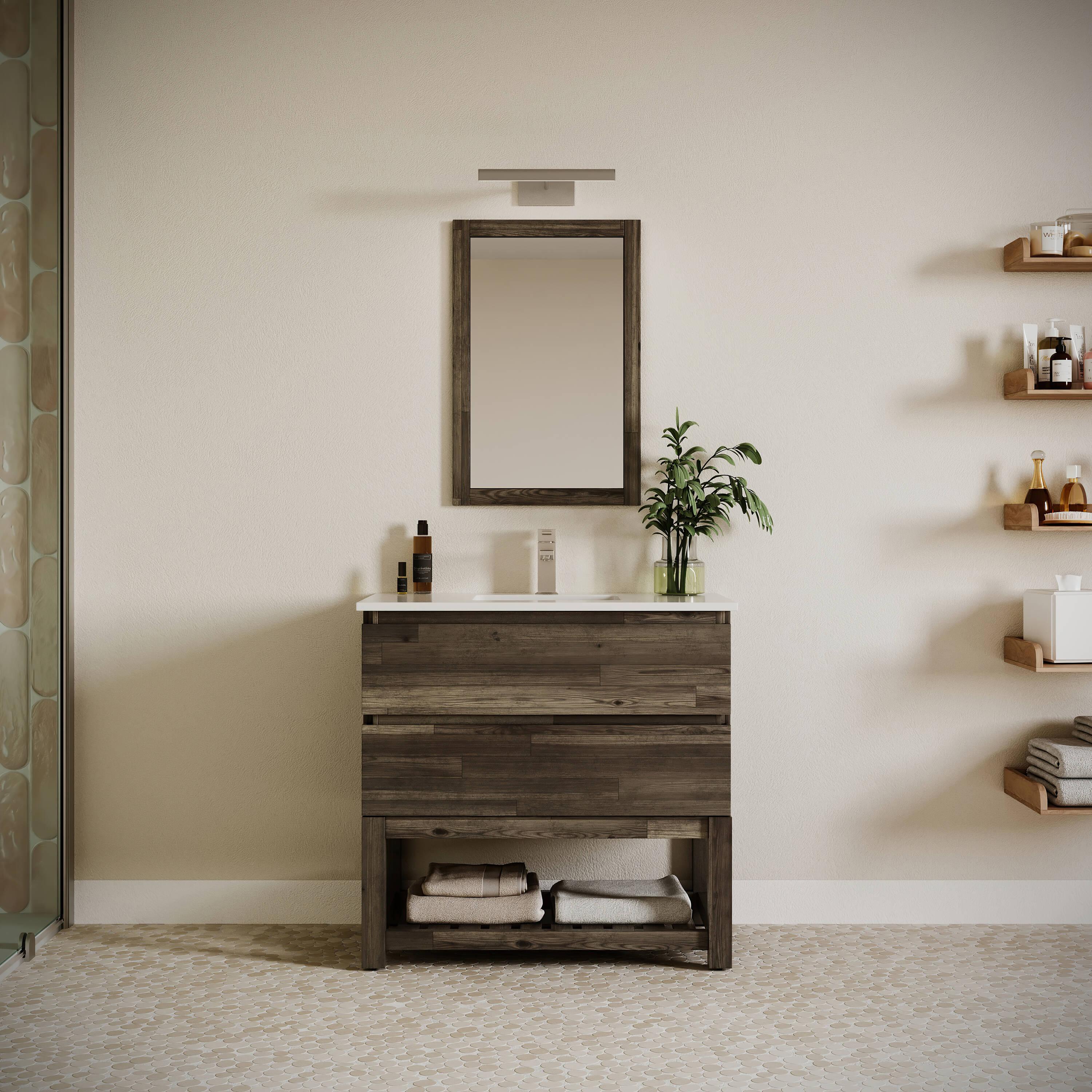 Fresca Formosa 35" Freestanding Open Bottom Single Bathroom Vanity Base Only - Top and Sink Not Included