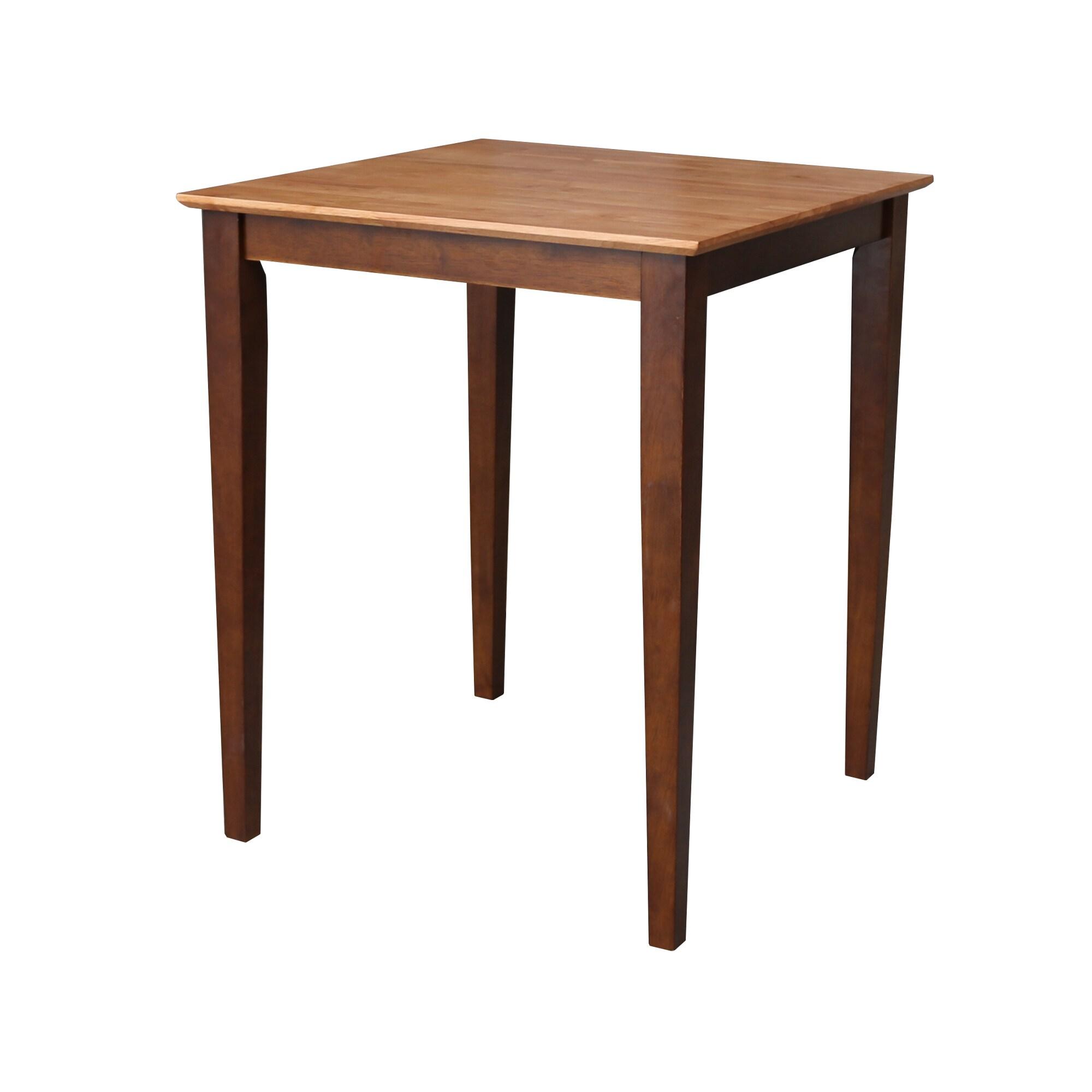 Cinnamon Espresso Solid Wood Counter Height Table with 2 Stools
