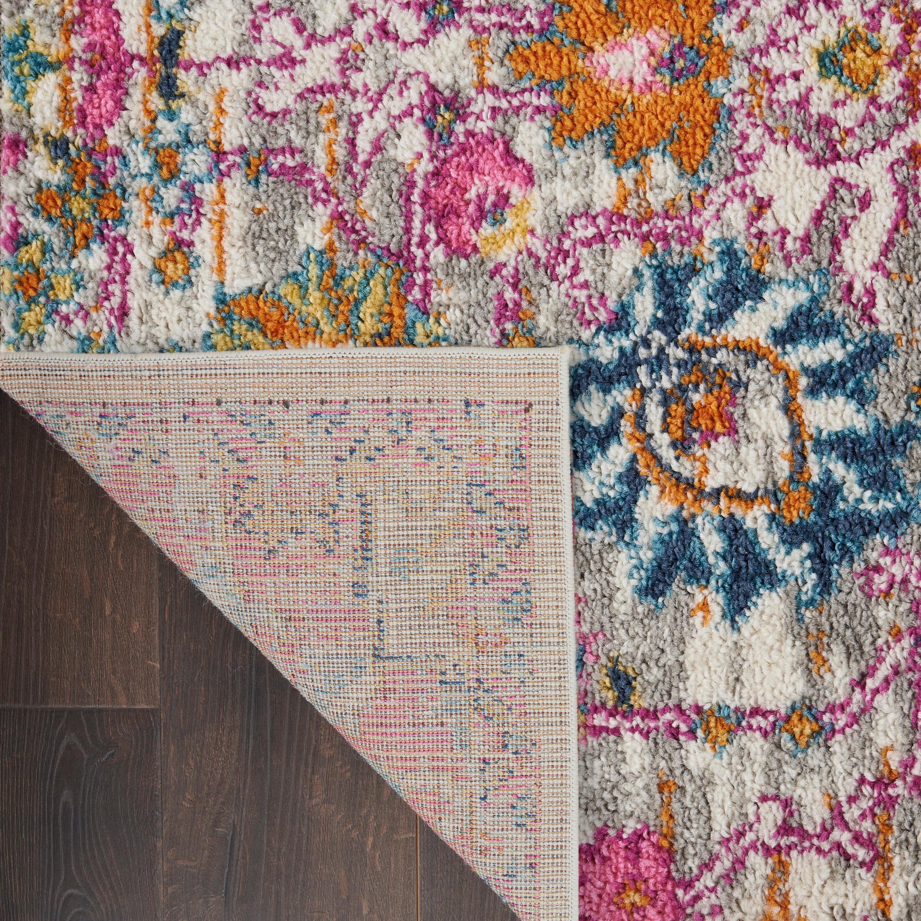 Bungalow Rose Rectangle Passion Floral 6'7" x 9'6" Area Rug in Pink