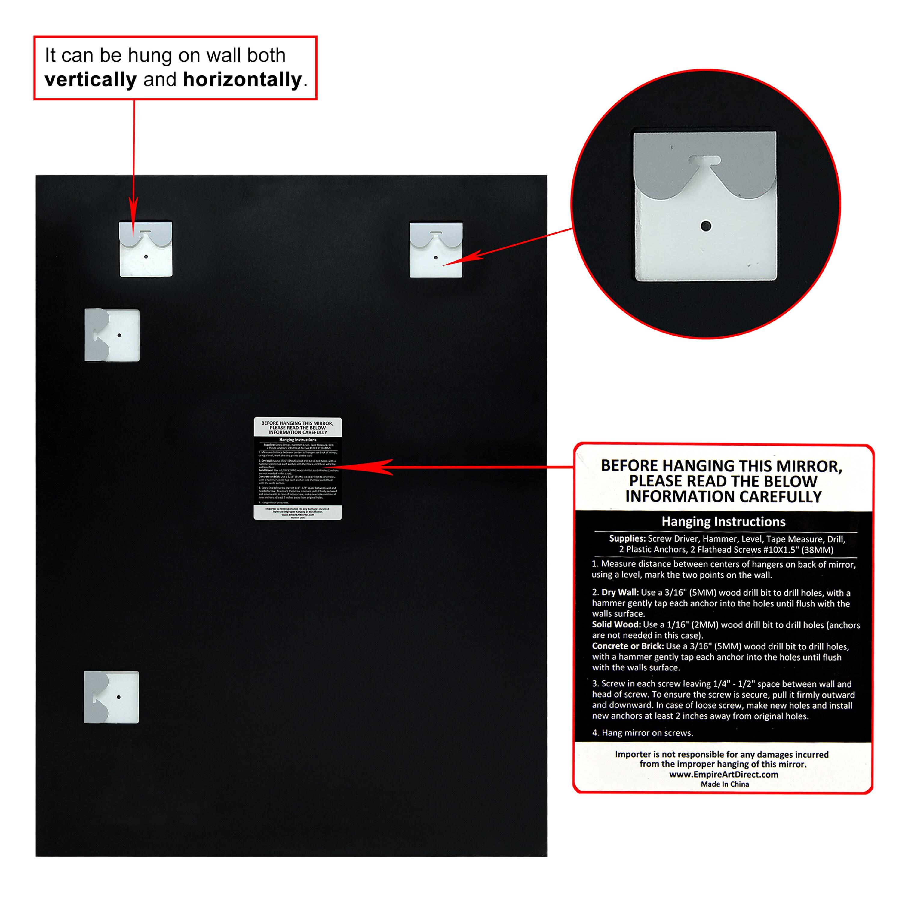 Empire Art Direct  30 x 40 in. Frameless Rectangular Wall Mirror with Beveled Prism Mirror Panels - 1 in. Beveled Edge