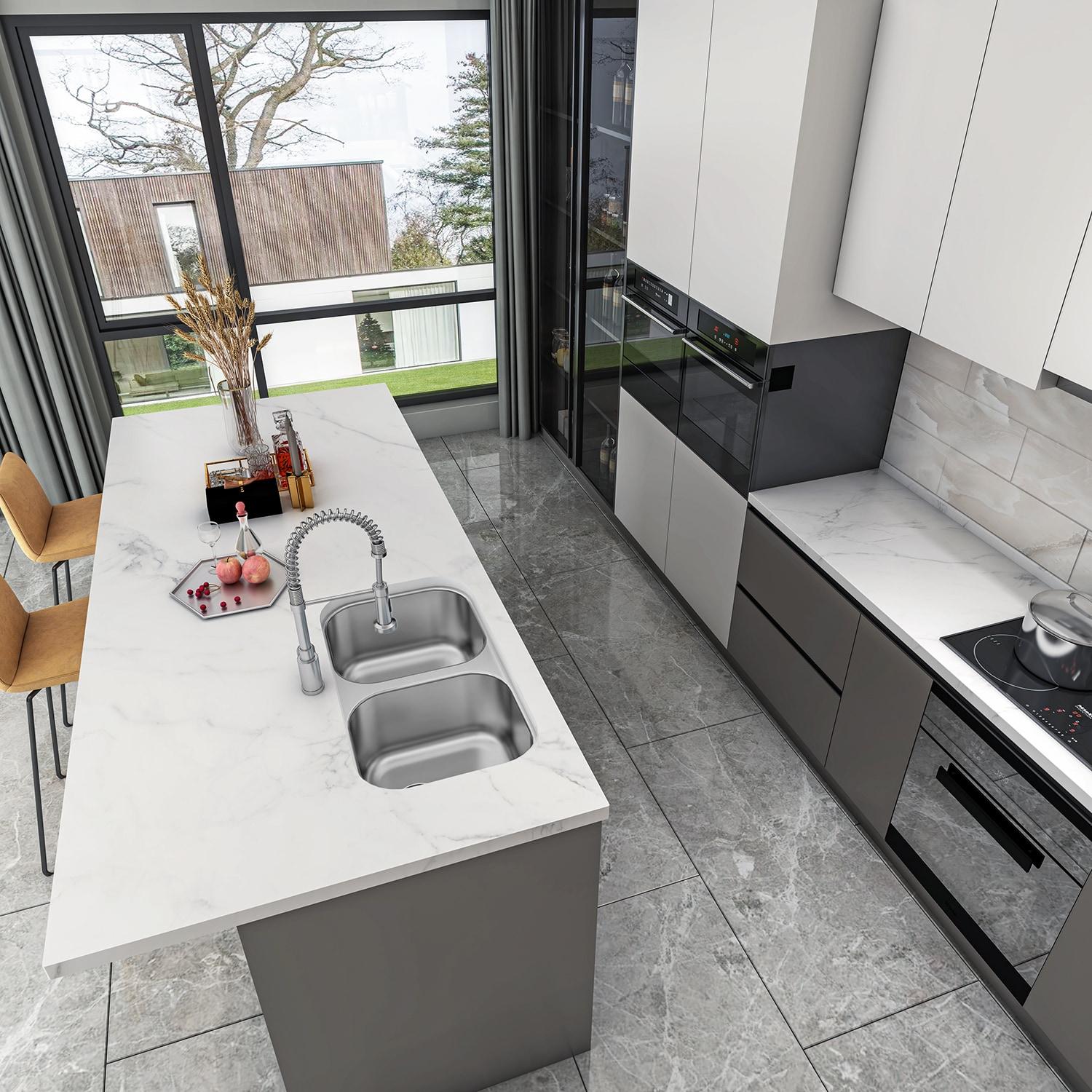 Sinber 32" Undermount Double Bowl 304 Stainless Steel Kitchen Sink