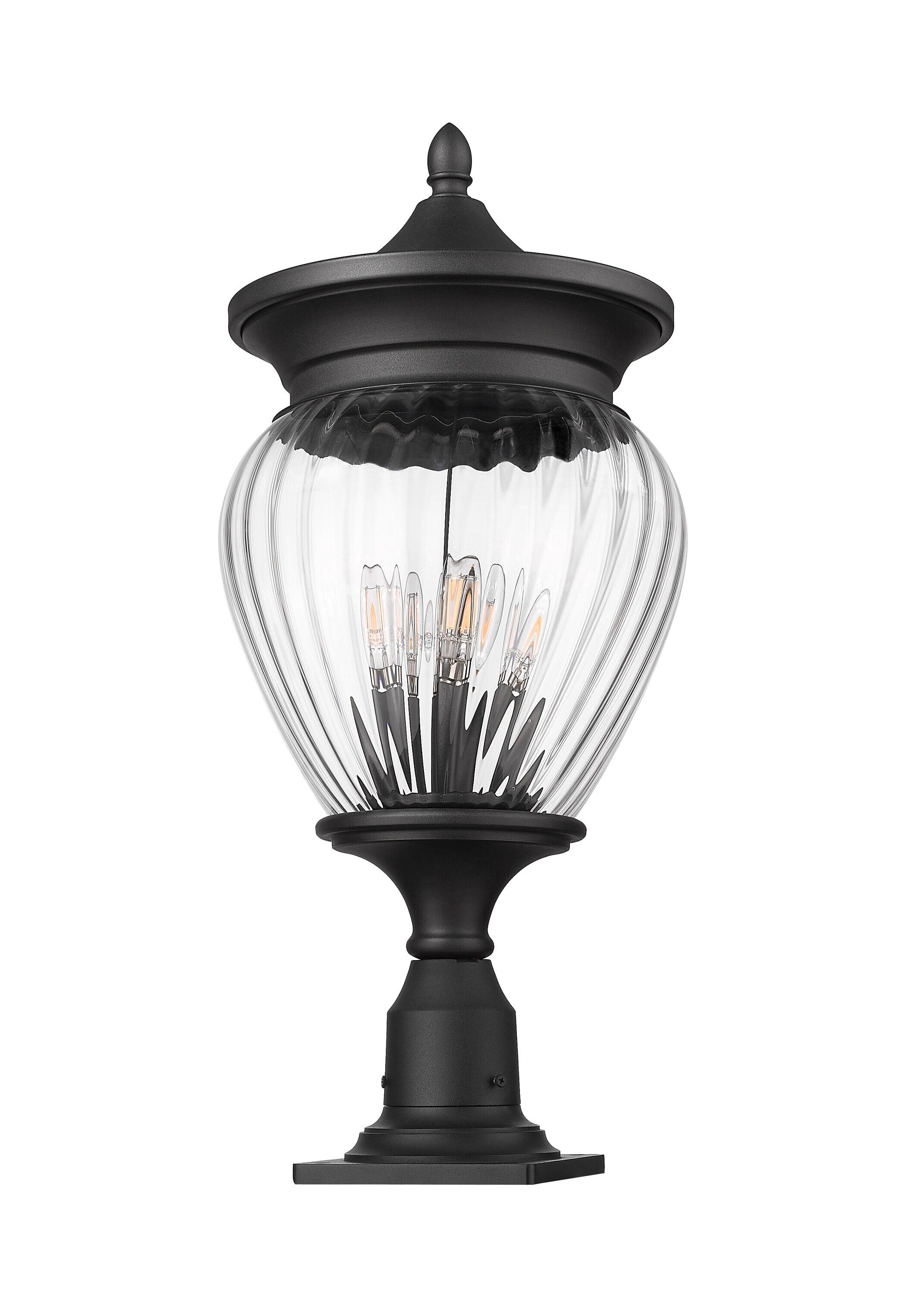 Z-Lite Davina 4 Light Outdoor Pier Mounted Fixture in Black