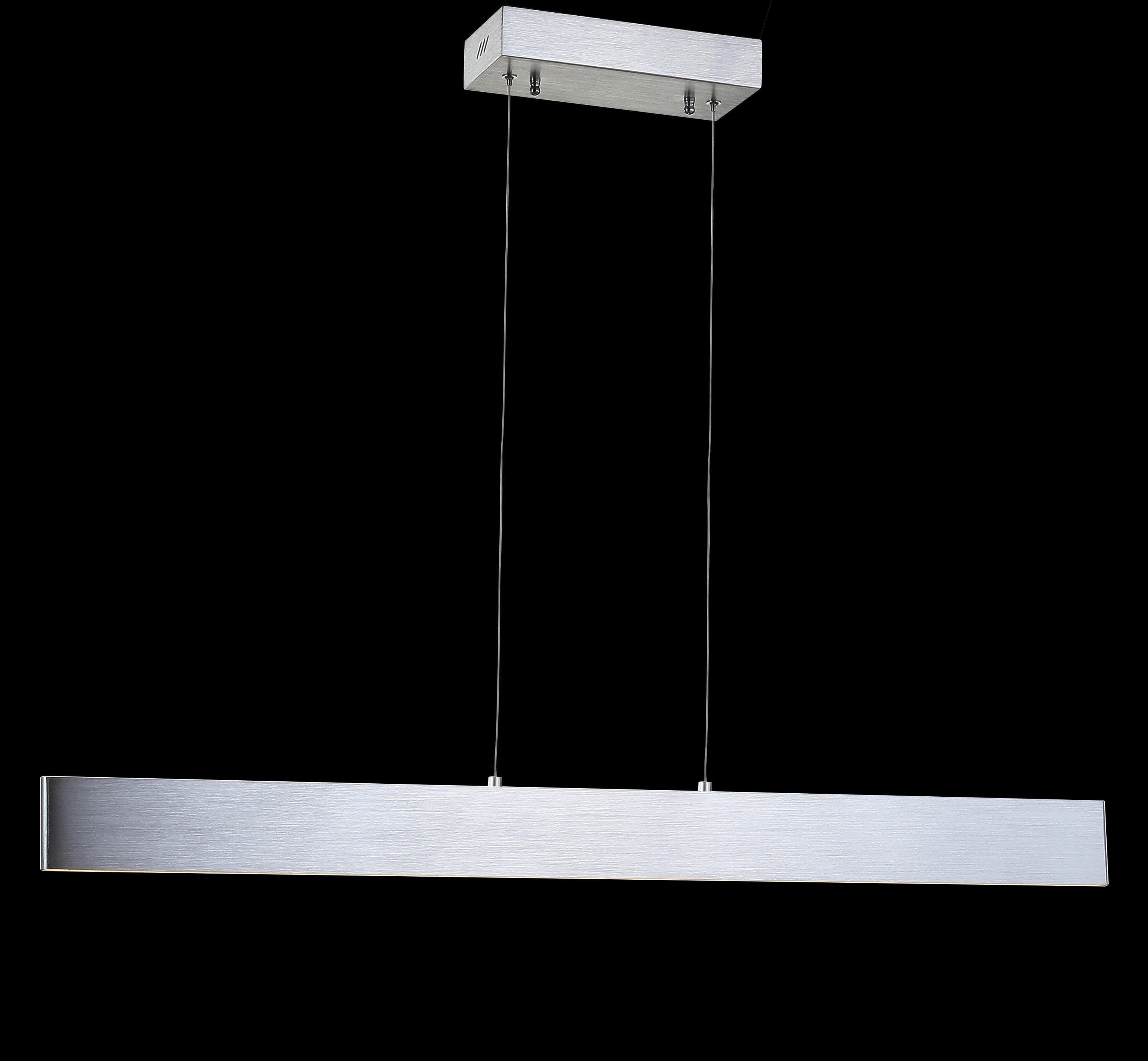 Draper 40" Dimmable Adjustable Integrated LED Metal Linear Pendant, Brushed Aluminum