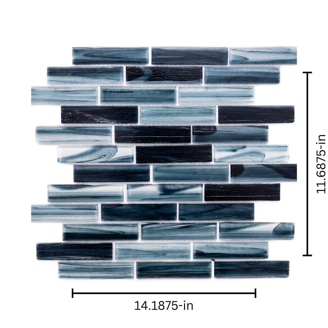 The Tile Life Island Antigua Cayman 1x4 Glass Brick Mosaic Kitchen Wall Tile - 1 Sheet (1 Sq. ft.)