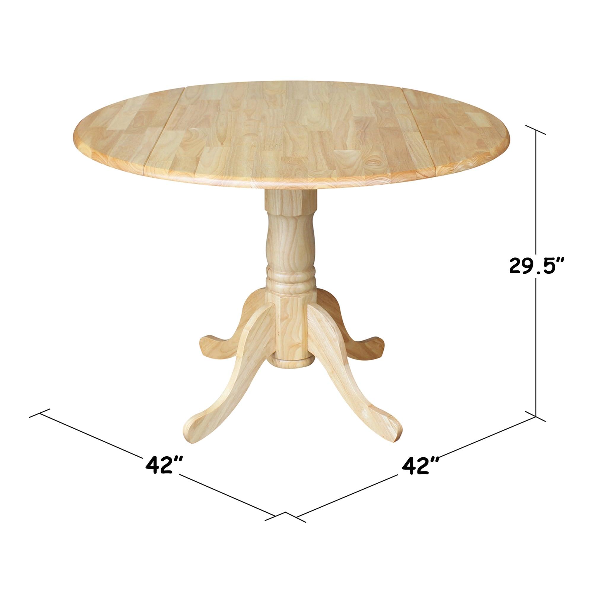International Concepts 42" Dual Drop Leaf Table with 2 Madrid Chairs - Natural - Set of 3