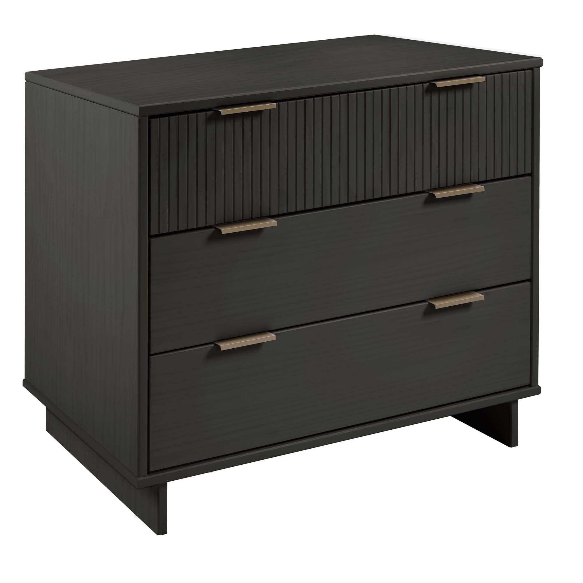 Manhattan Comfort 2pc Granville Chest and Dresser Bedroom Set Dark Gray: Modern Style, Soft Close, UV Finish