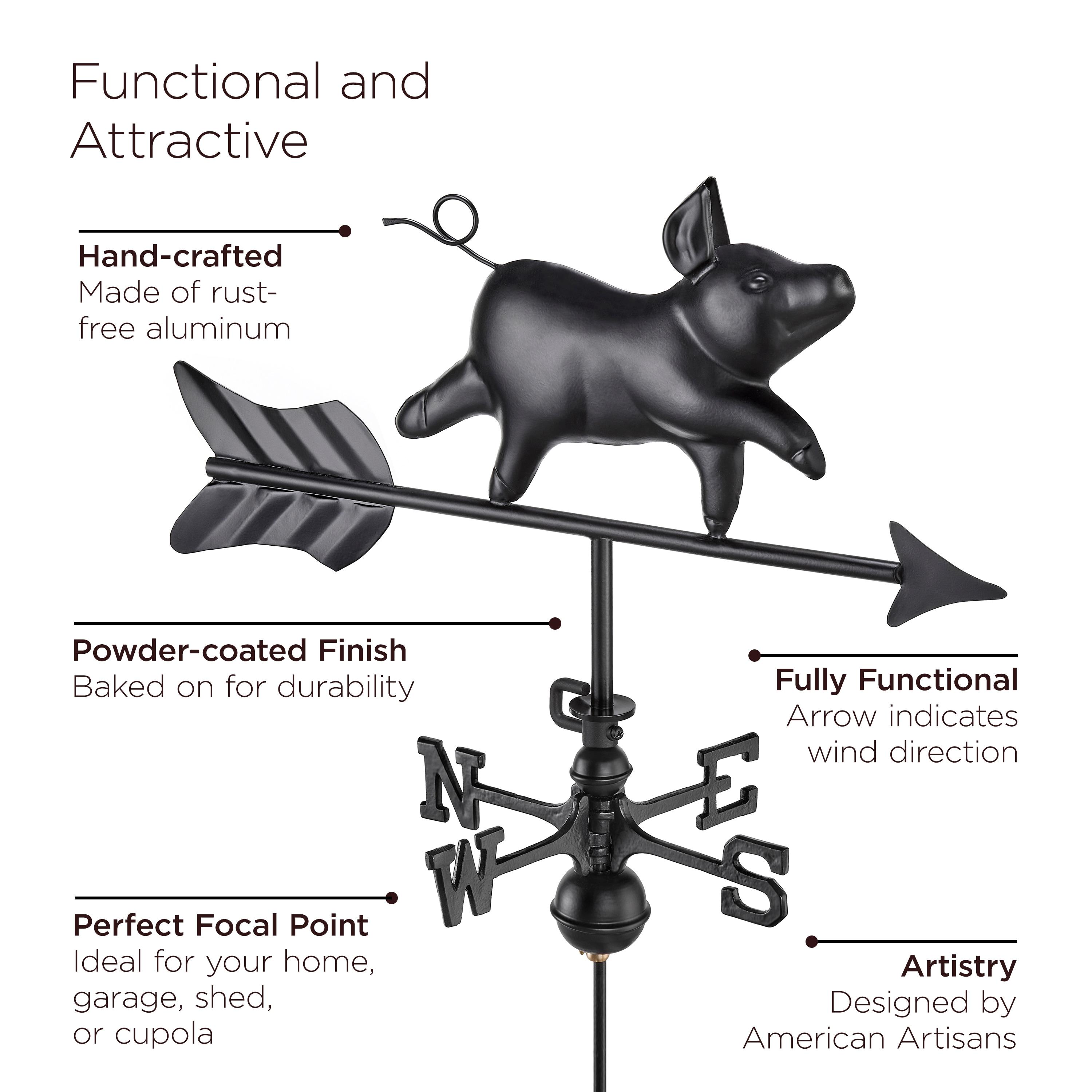 Good Directions Pig Weathervane with Roof Mount