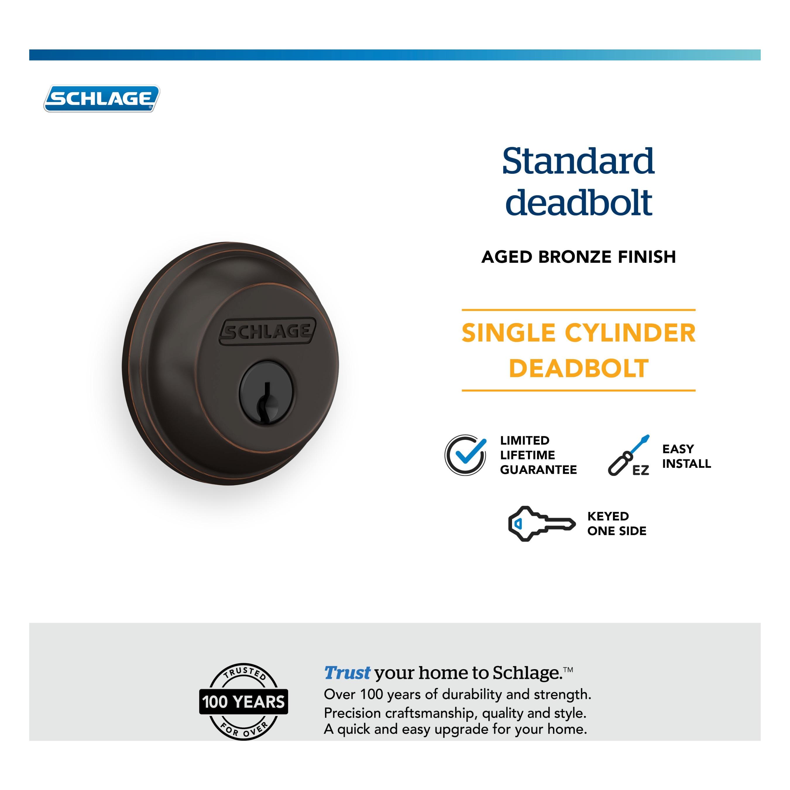 Schlage Aged Bronze Zinc Single Cylinder Deadbolt