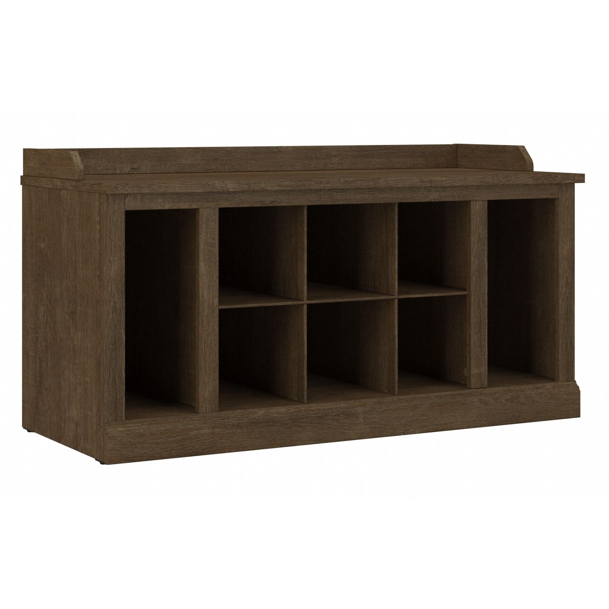 Woodland 40W Shoe Storage Bench with Shelves in Ash Brown - Engineered Wood