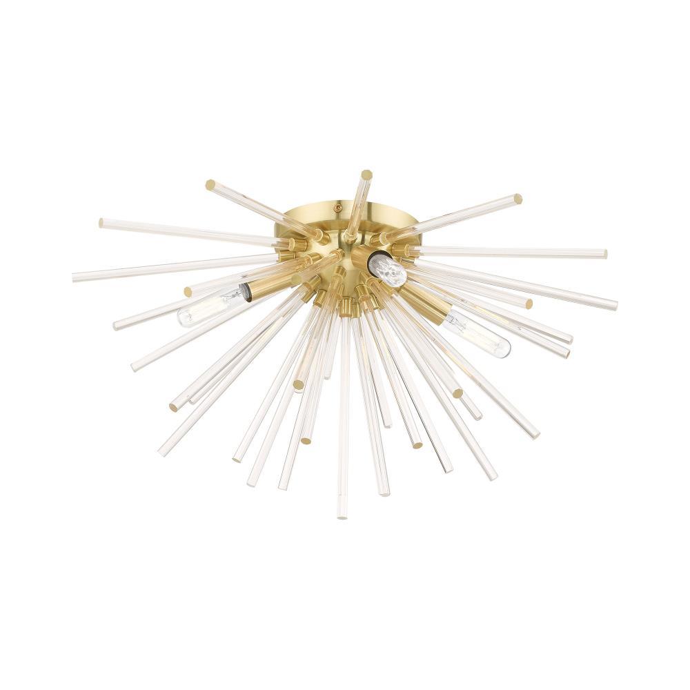 Livex Lighting Utopia 4 - Light Flush Mount in  Satin Brass