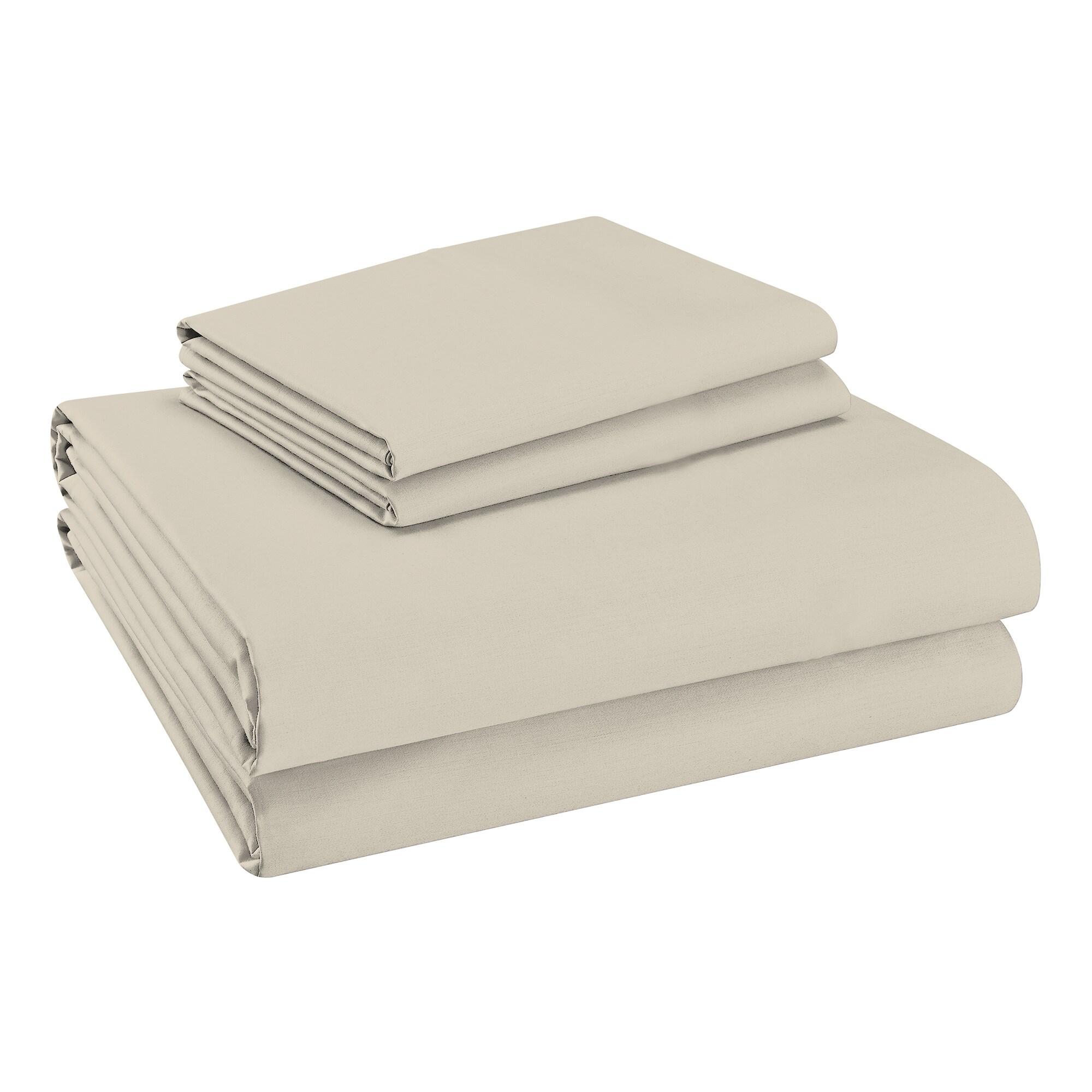 Aireolux Queen 600 Thread Count Cotton Sateen Sheet Set Ivory: Luxurious, Wrinkle-Resistant, OEKO-TEX Certified