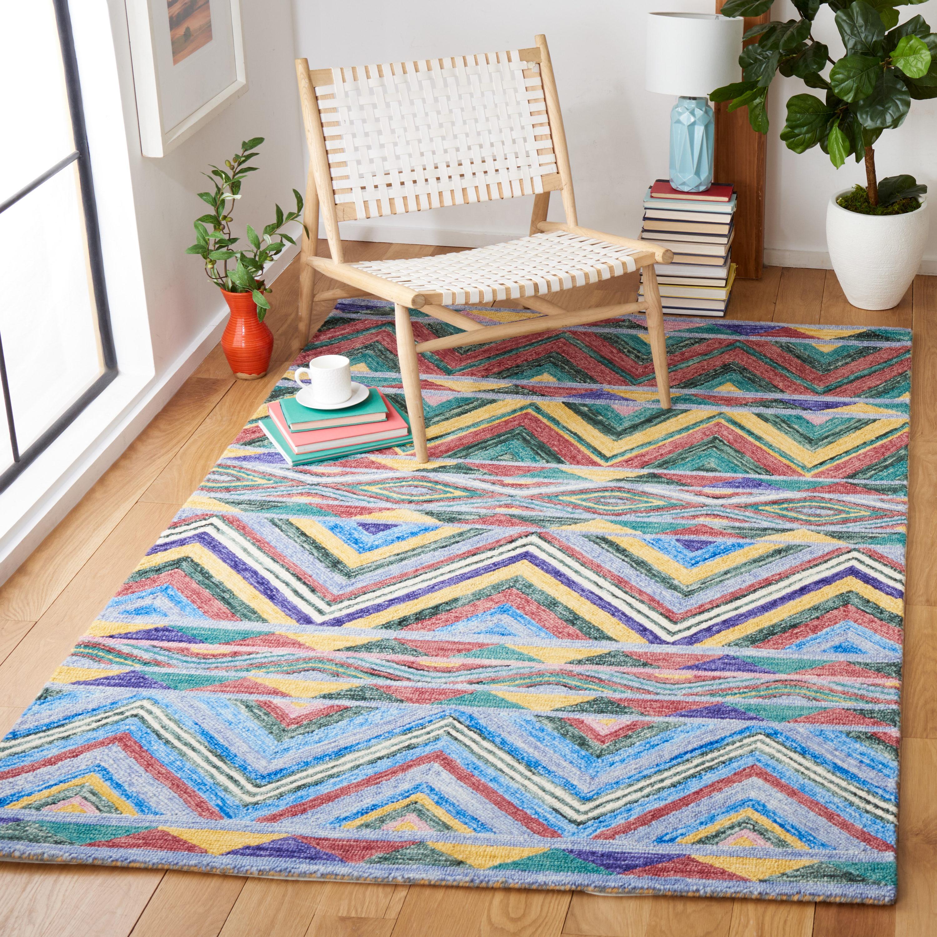 Metro MET251 Hand Tufted Area Rug - Red/Blue - 6'x6' - Safavieh..